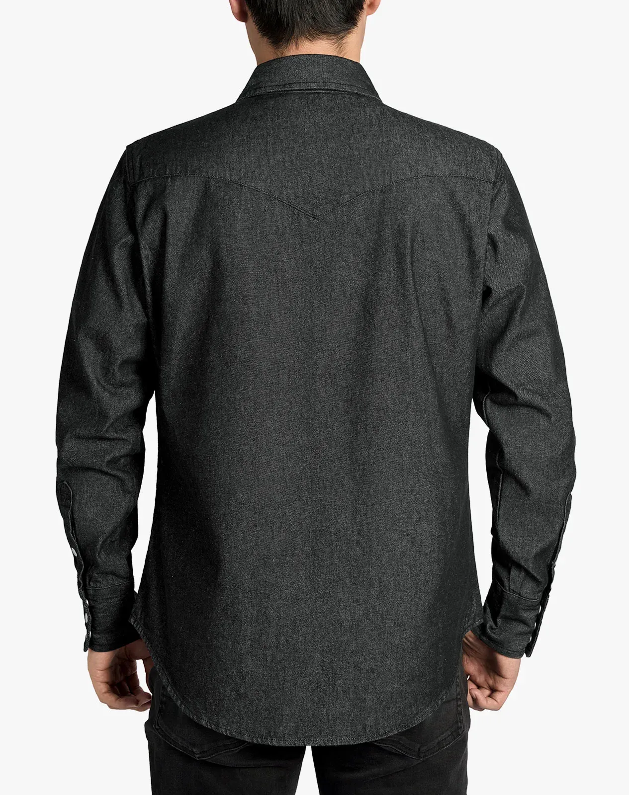 Black Men‘s Cotton Long Sleeve Regular Fit Work Shirt for GZ51MCP image 2