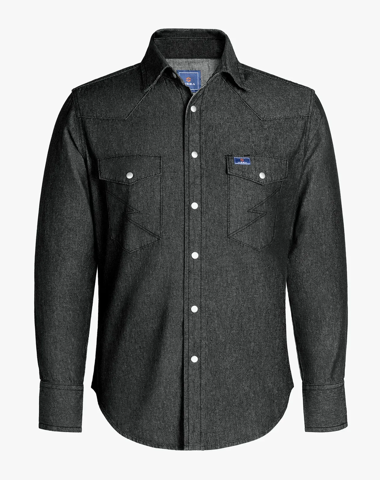 Black Men‘s Cotton Long Sleeve Regular Fit Work Shirt for GZ51MCP image 3