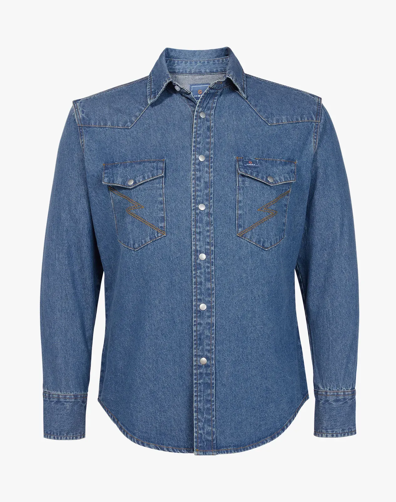 Blue 1 Men‘s Cotton Long Sleeve Regular Fit Work Shirt for GZ51MCP image 5