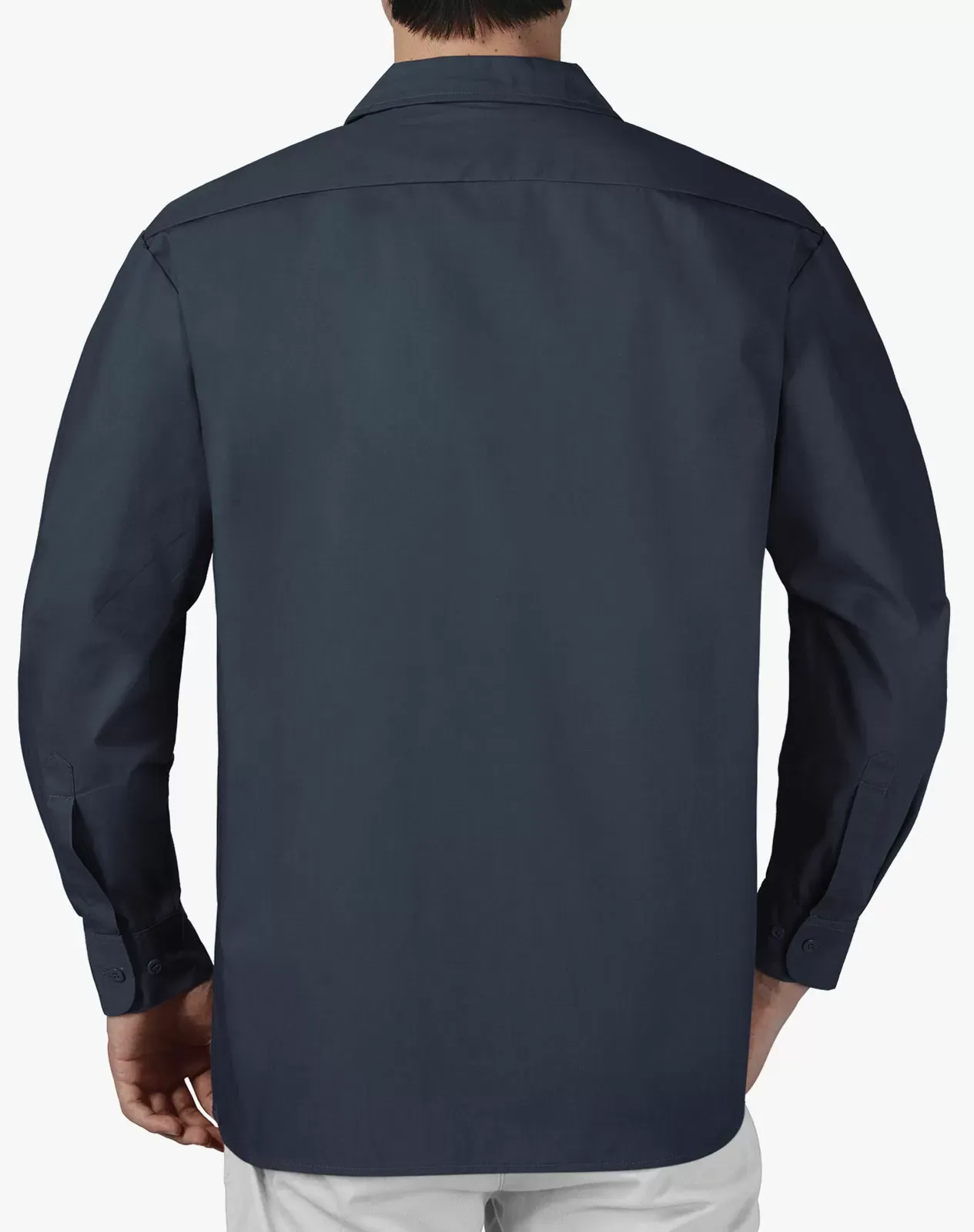 Navy Men's Cotton Long Sleeve Regular Fit Work Shirt for GZ51MCP image 5