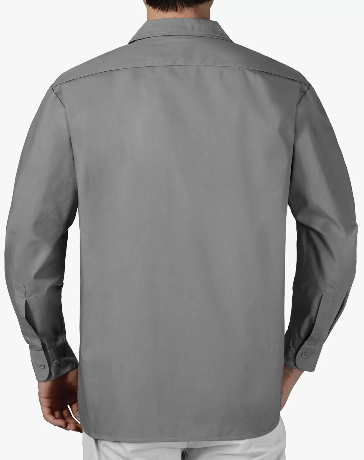 Grey Men's Cotton Long Sleeve Regular Fit Work Shirt for GZ51MCP image 5