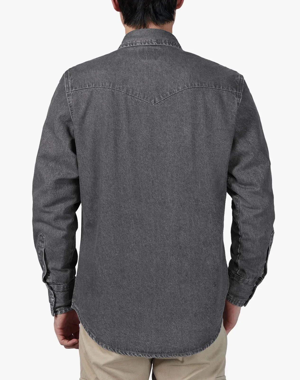 Grey Men‘s Cotton Long Sleeve Regular Fit Work Shirt for GZ51MCP image 2