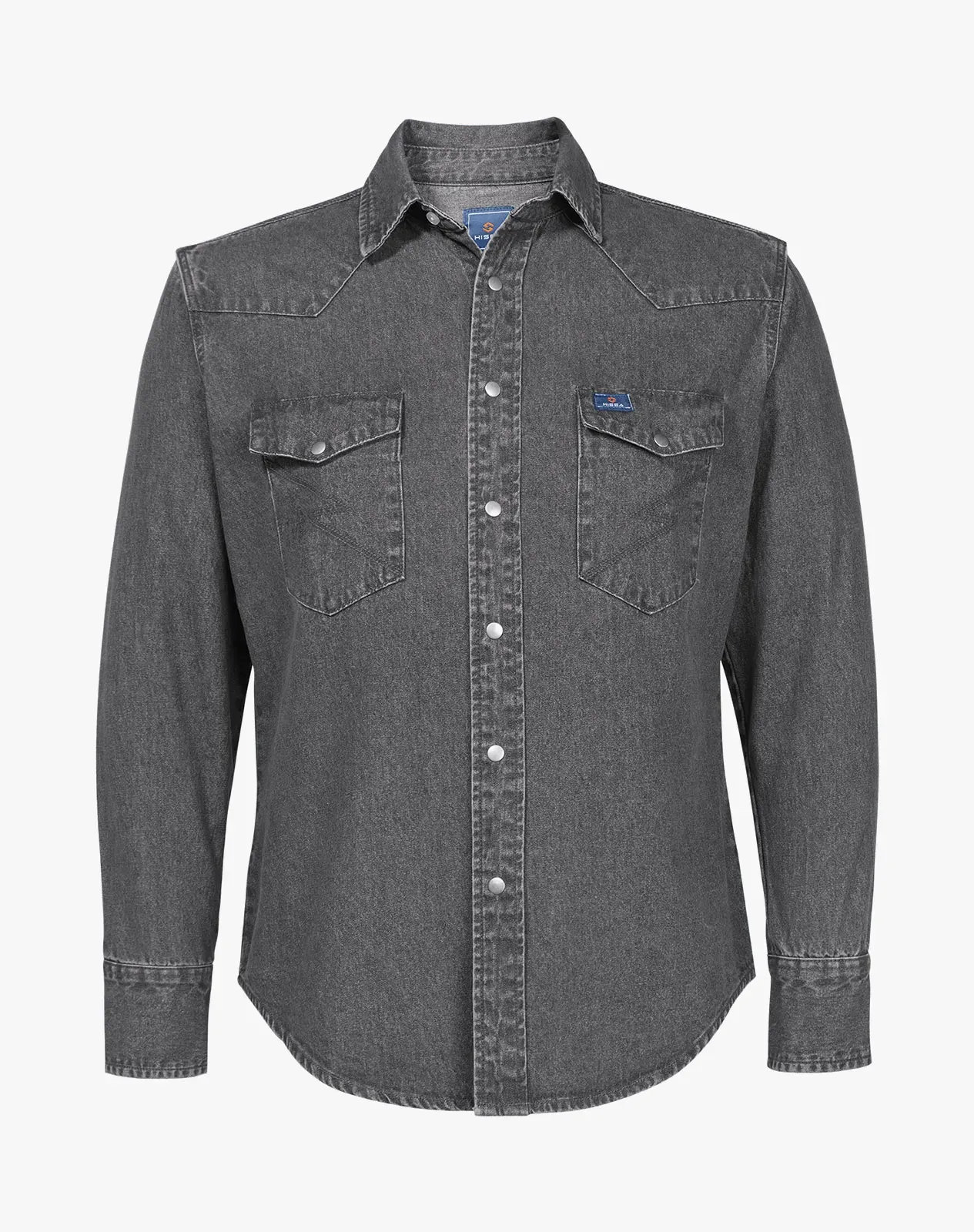 Grey Men‘s Cotton Long Sleeve Regular Fit Work Shirt for GZ51MCP image 5