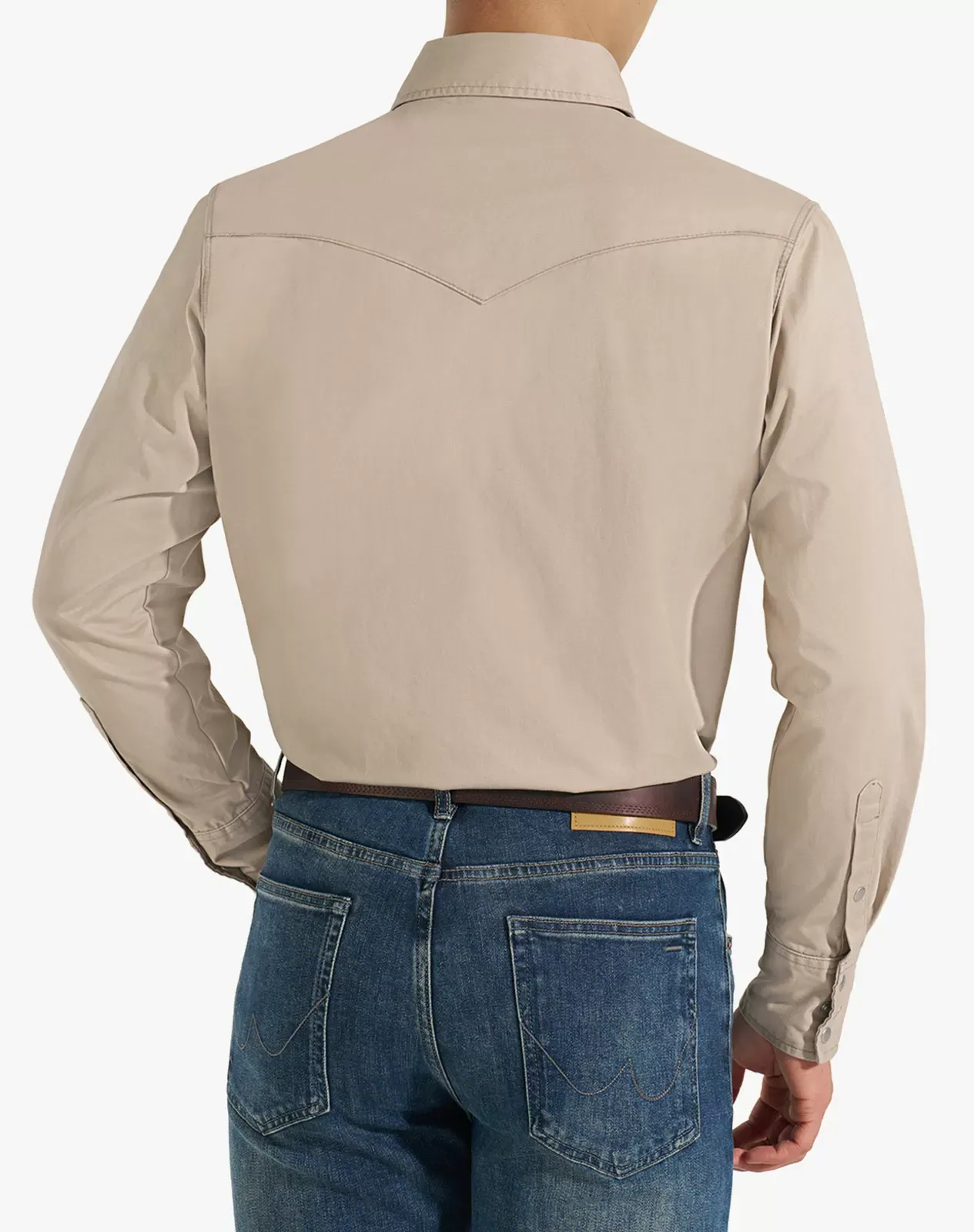 Wheat Men's Cotton Long Sleeve Regular Fit Work Shirt for GZ51MCP image 4