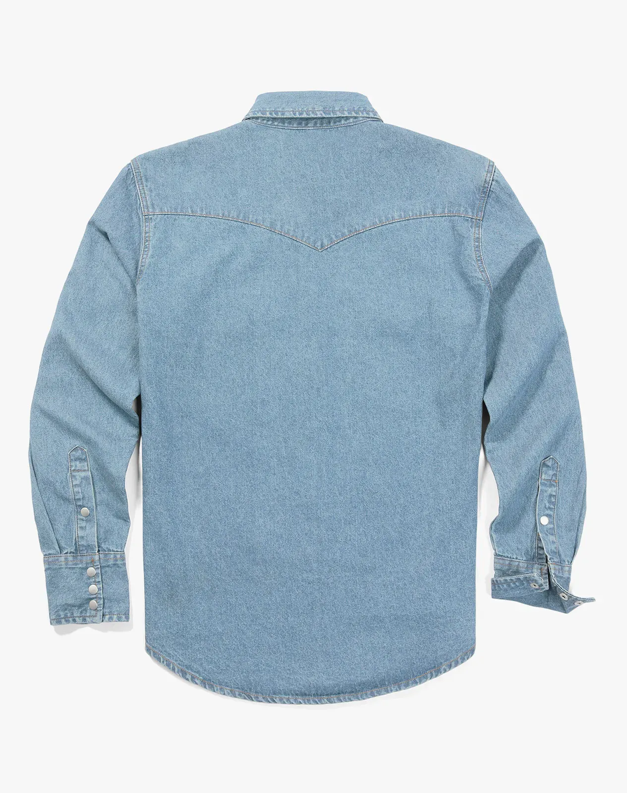 Stone washed blue Men‘s Cotton Long Sleeve Regular Fit Work Shirt for GZ51MCP image 4