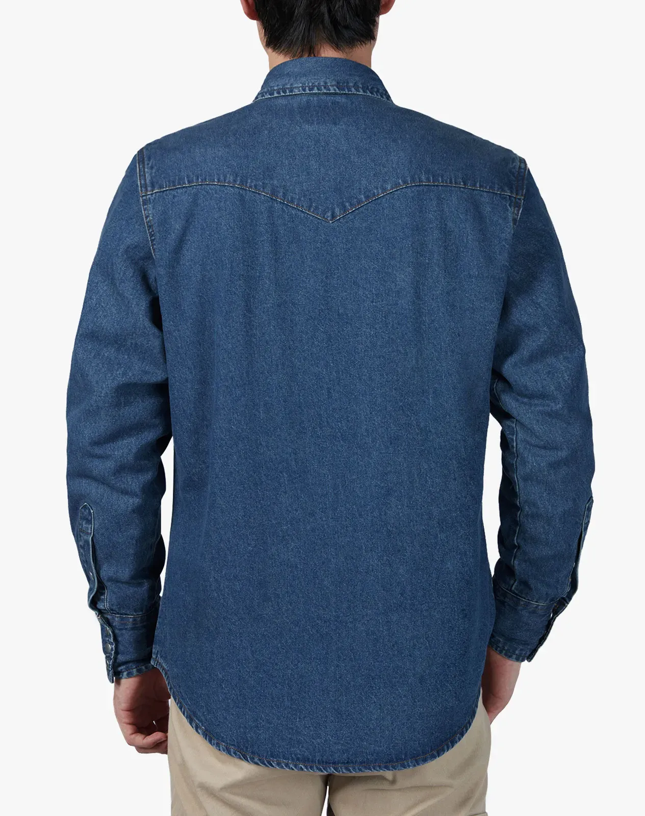 Navy Men‘s Cotton Long Sleeve Regular Fit Work Shirt for GZ51MCP image 2