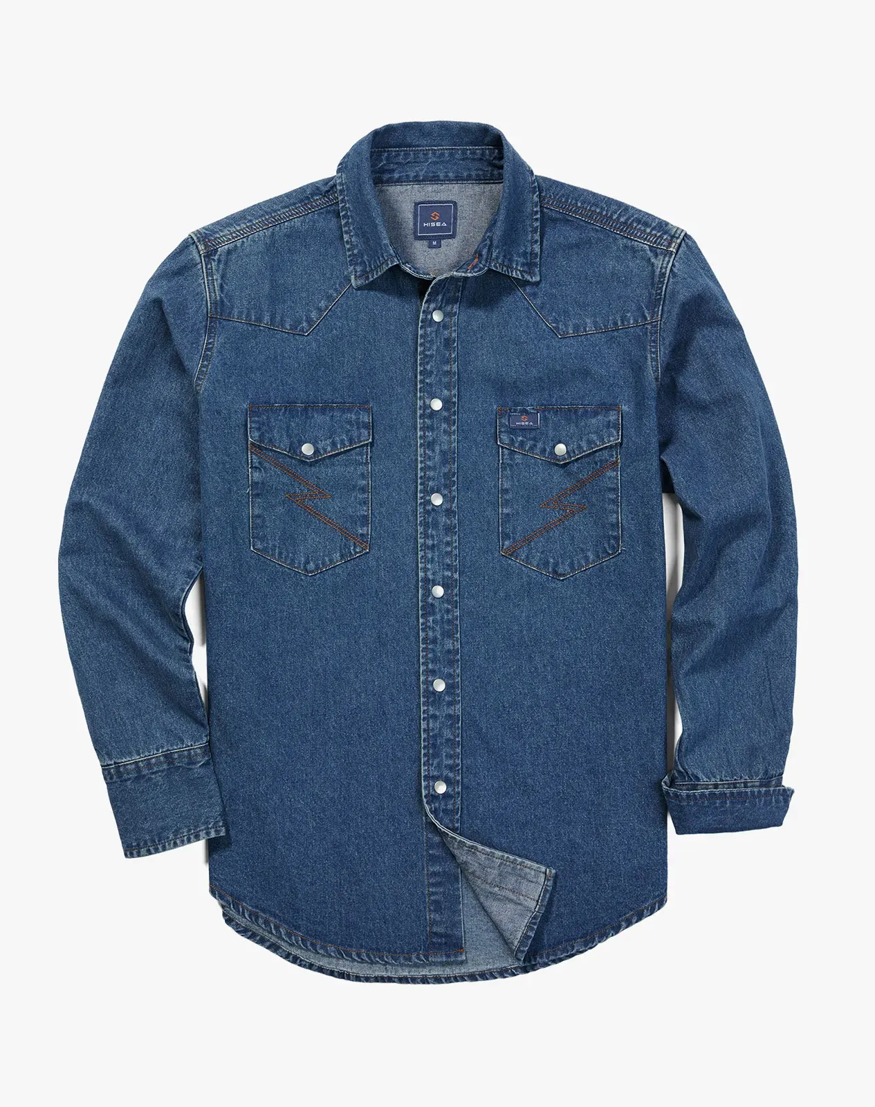 Navy Men‘s Cotton Long Sleeve Regular Fit Work Shirt for GZ51MCP image 3