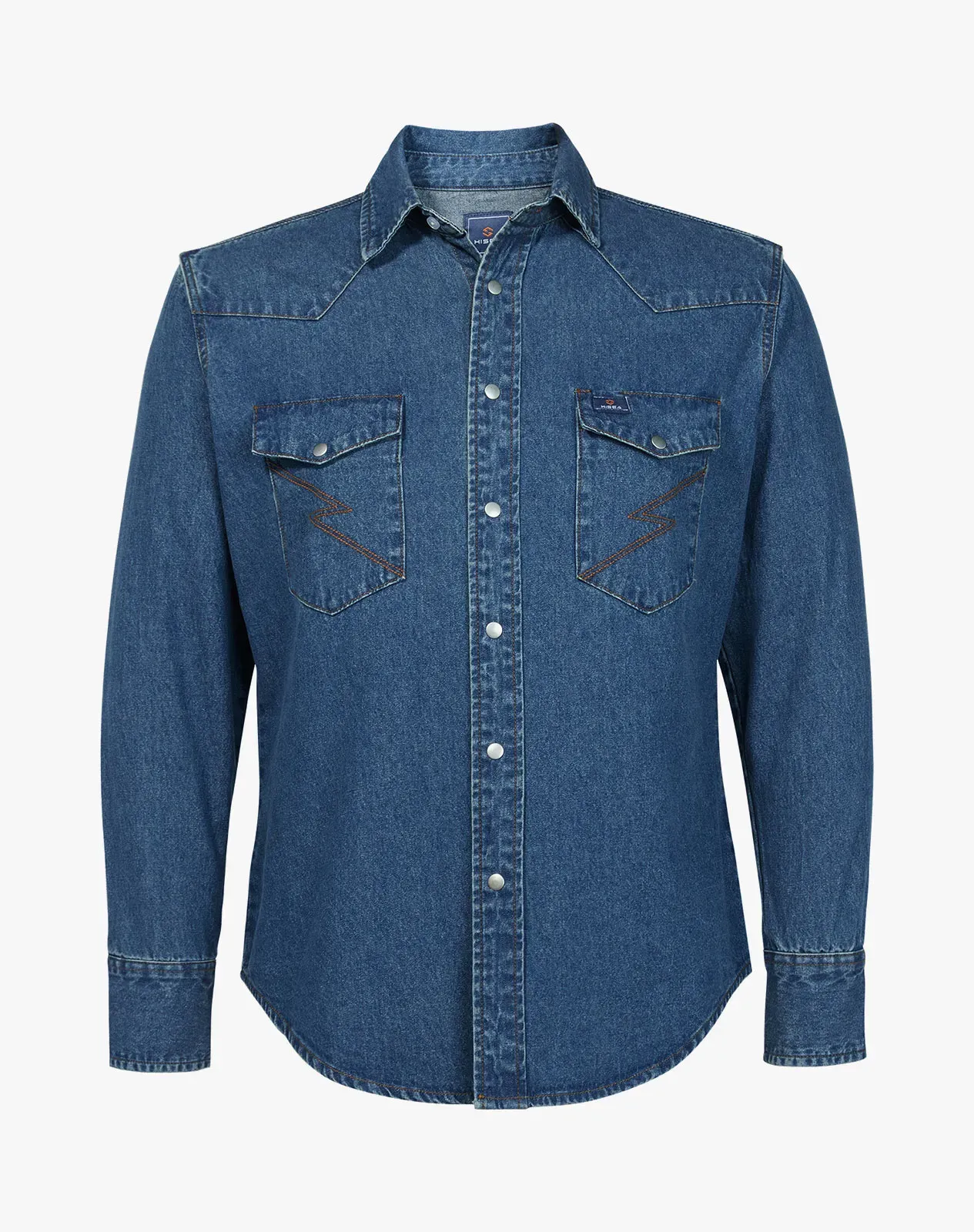 Navy Men‘s Cotton Long Sleeve Regular Fit Work Shirt for GZ51MCP image 5