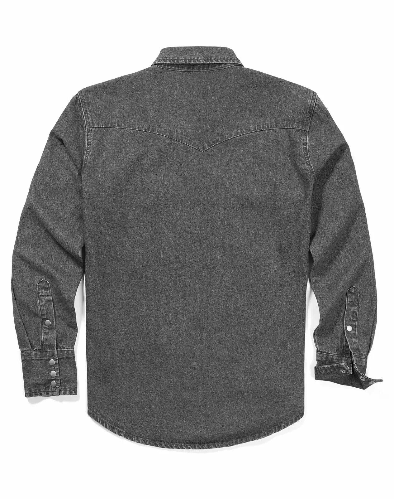 Grey Men's Denim Long Sleeve Regular Fit Work Shirt for GZ51MCPA image 4