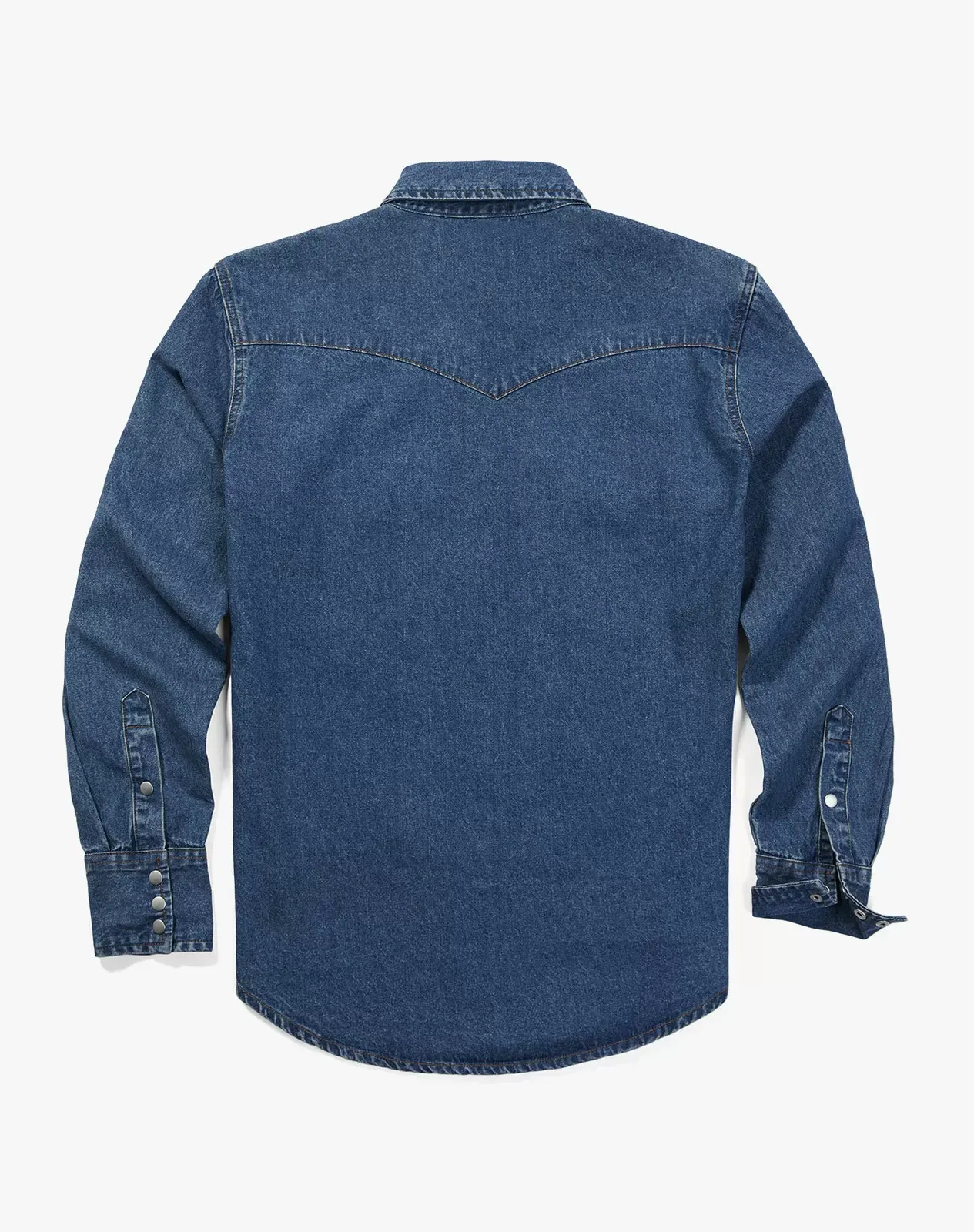 Navy Men's Denim Long Sleeve Regular Fit Work Shirt for GZ51MCPA image 4