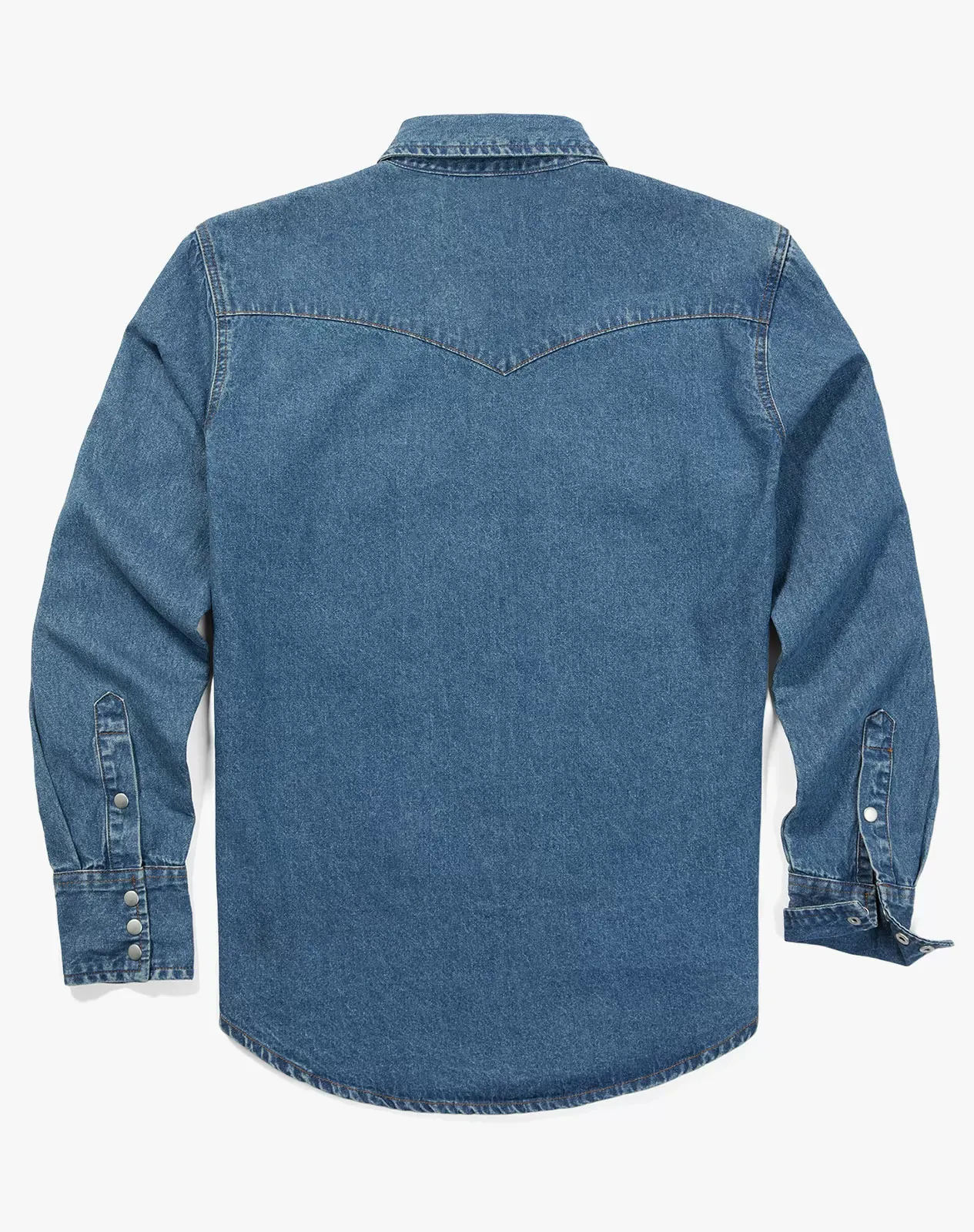 Blue Men's Denim Long Sleeve Regular Fit Work Shirt for GZ51MCPA image 4
