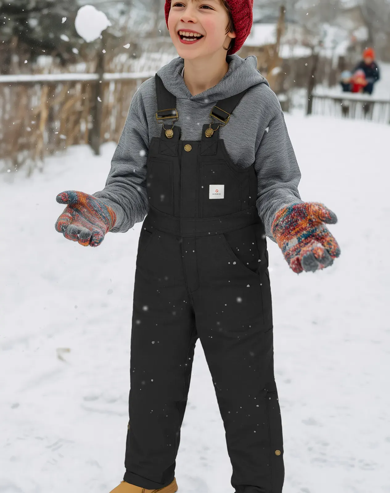Black Kids' Bib Warm Overall for GZ52KCP image 6