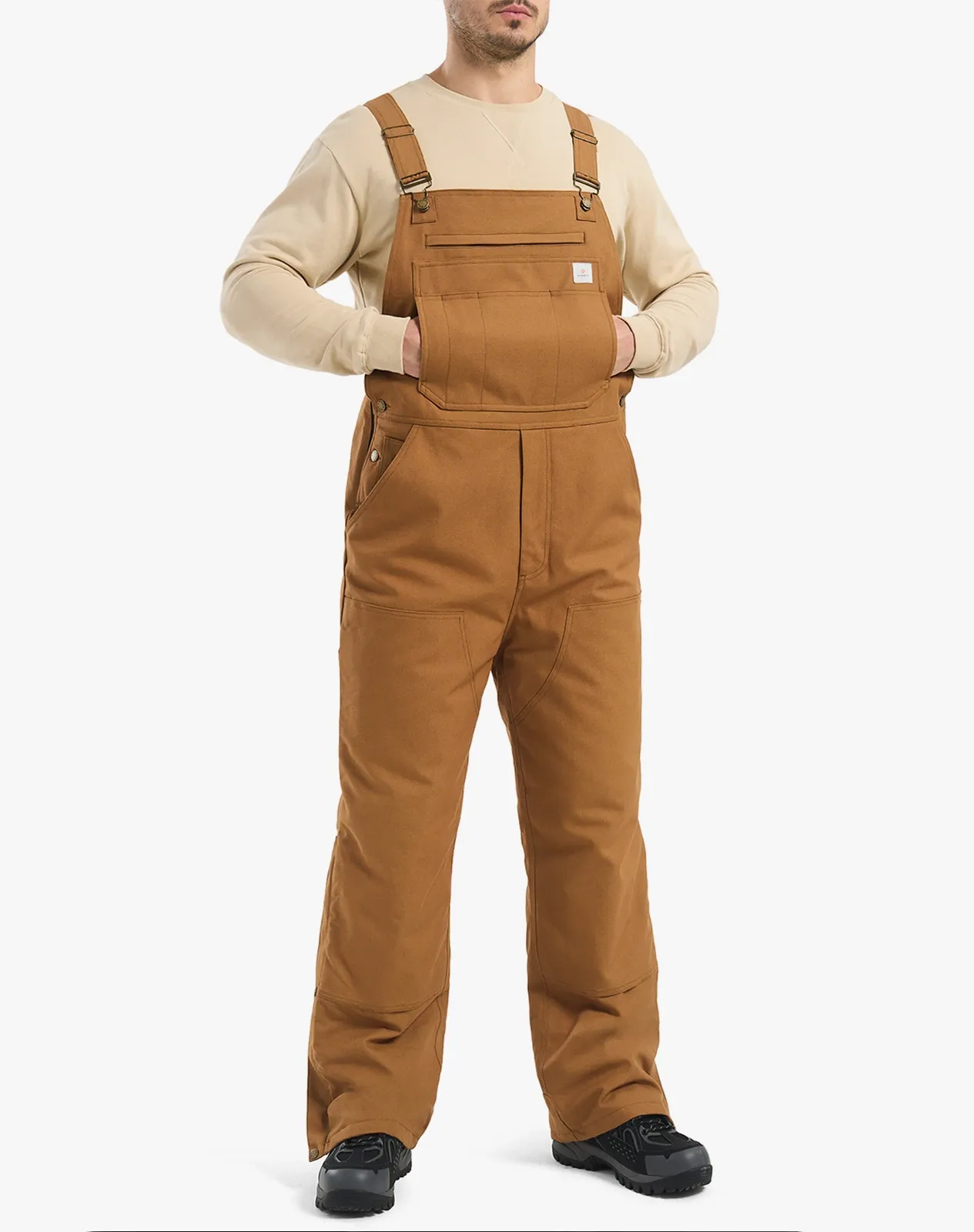 Brown Men's Insulated Bib Overalls for GZ53MCP image 2