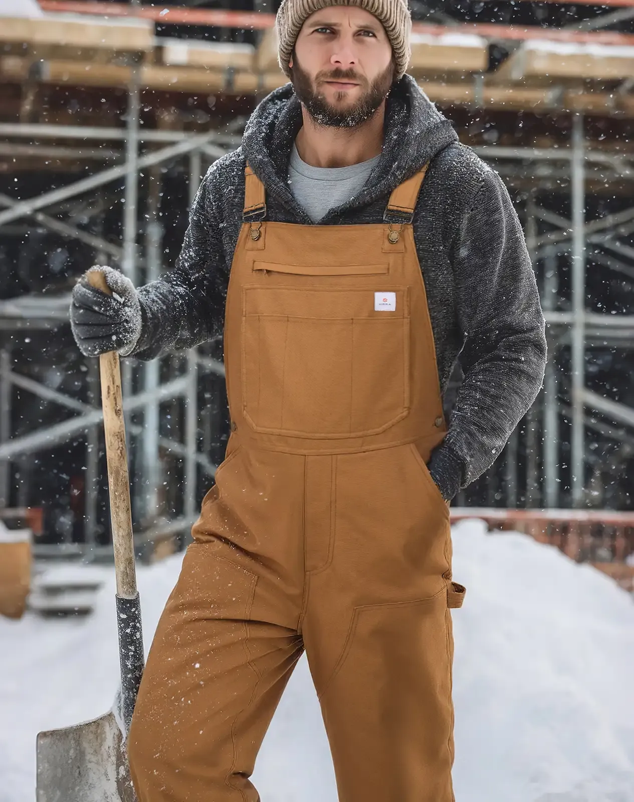 Brown Men's Insulated Bib Overalls for GZ53MCP image 6