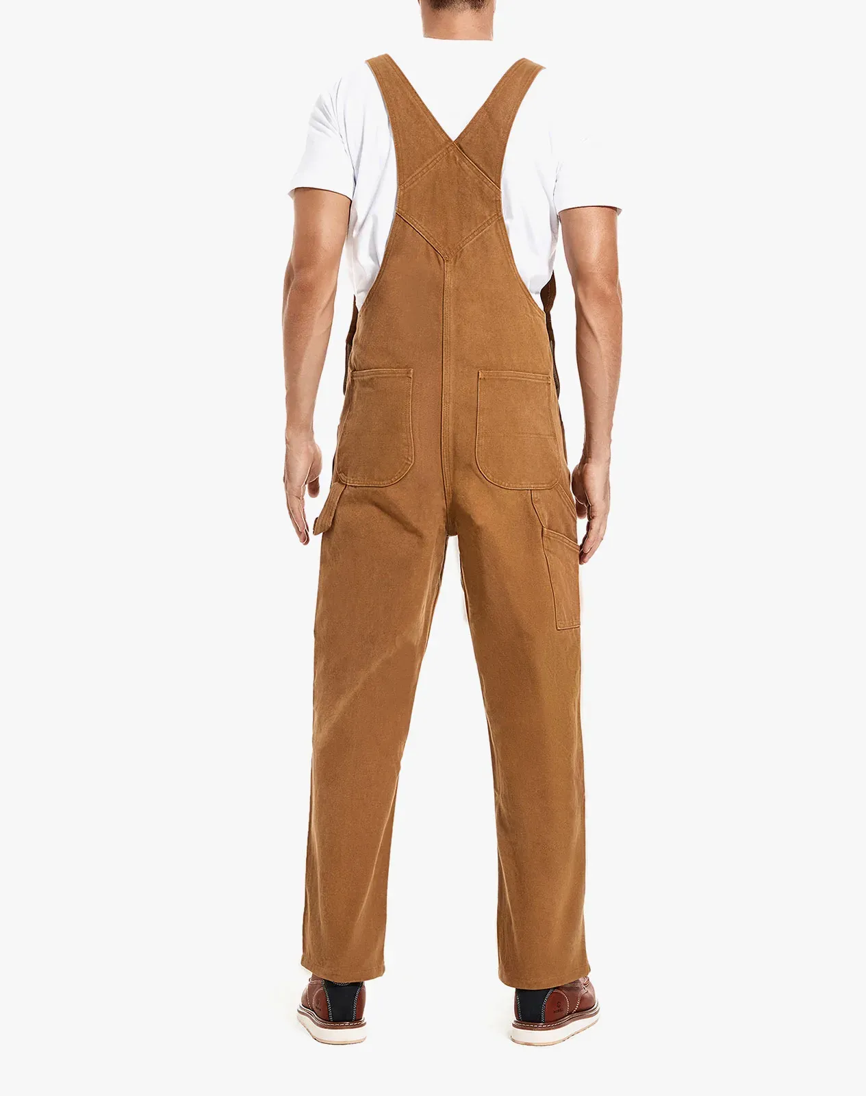 Brown Men's Relaxed Fit Duck Bib Overalls for GZ54MCP image 2