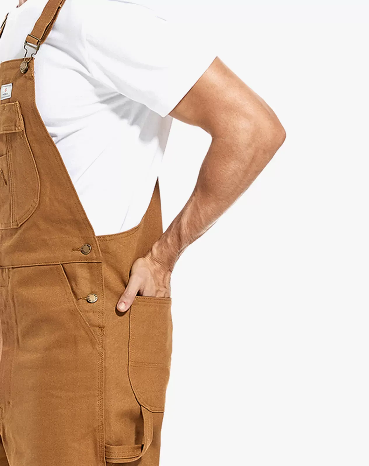 Brown Men's Relaxed Fit Duck Bib Overall for GZ54MCP image 4