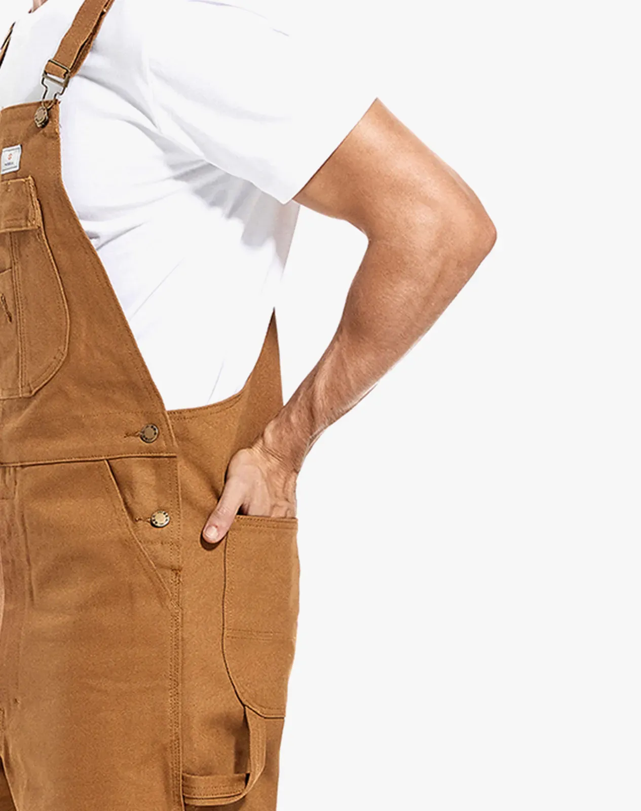 Brown Men's Relaxed Fit Duck Bib Overalls for GZ54MCP image 4