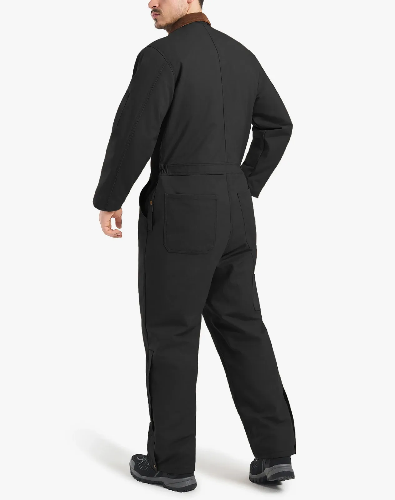 Black Men's Insulated Fleece-Lined Work Coveralls | HISEA