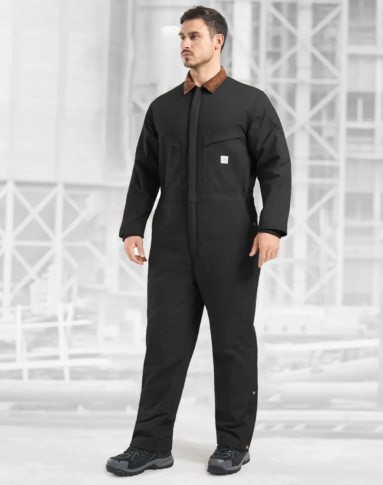 Navy Men's Insulated Fleece-Lined Work Coveralls | HISEA