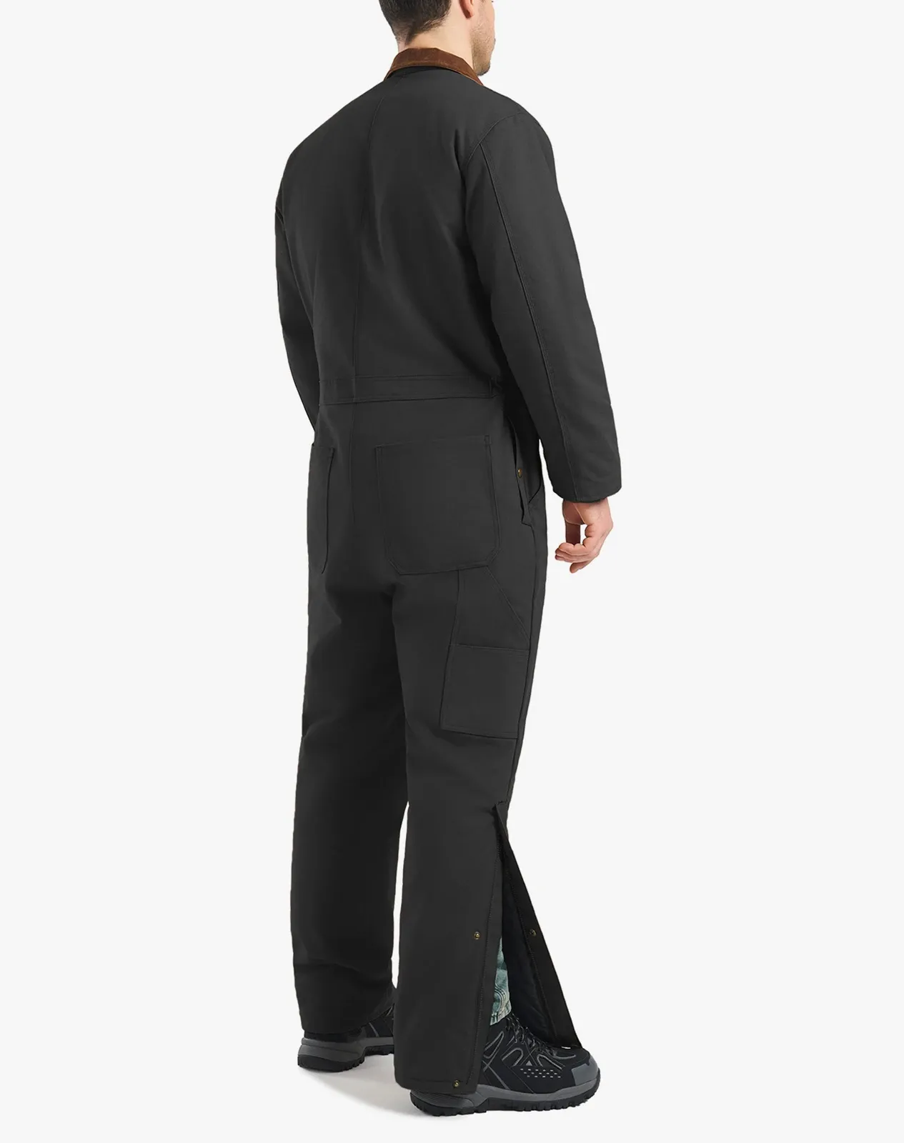 Black Men's Insulated Fleece-Lined Work Coveralls for GZ55MCP image 3