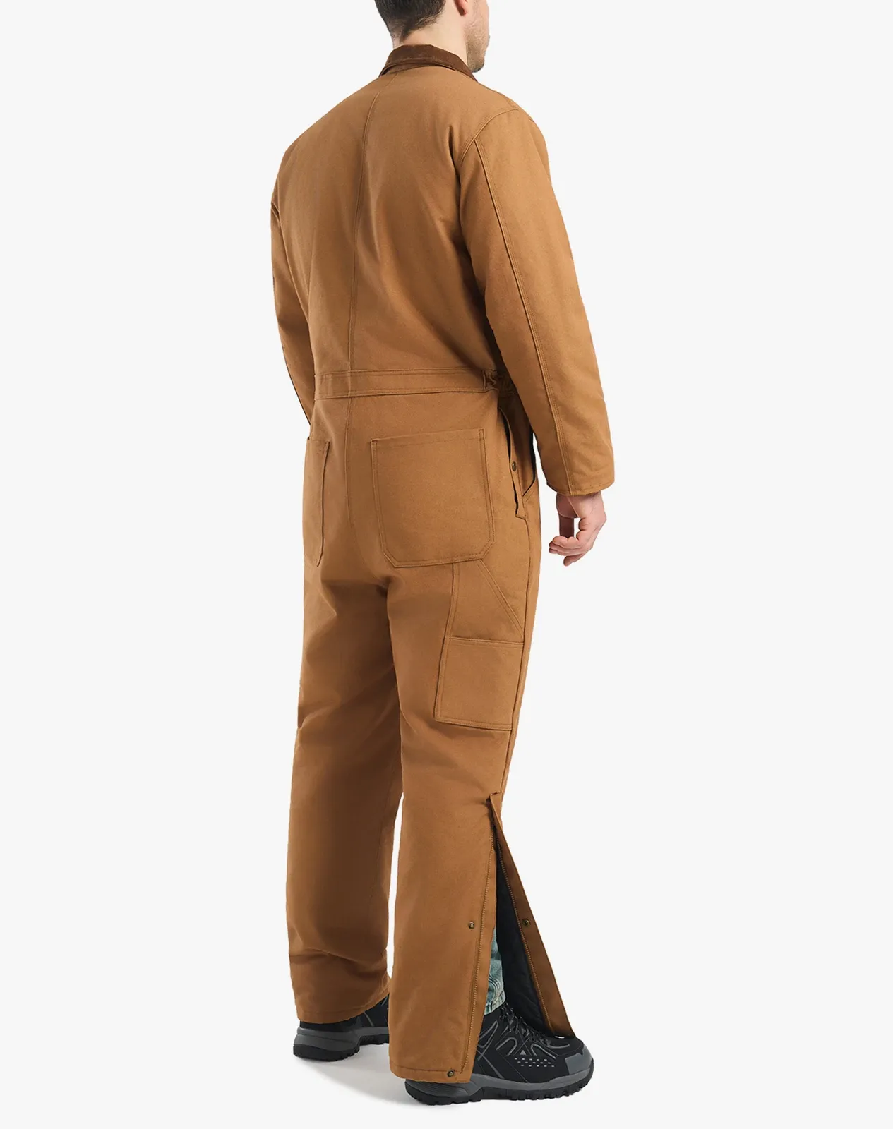 Brown Men's Insulated Fleece-Lined Work Coveralls for GZ55MCP image 3