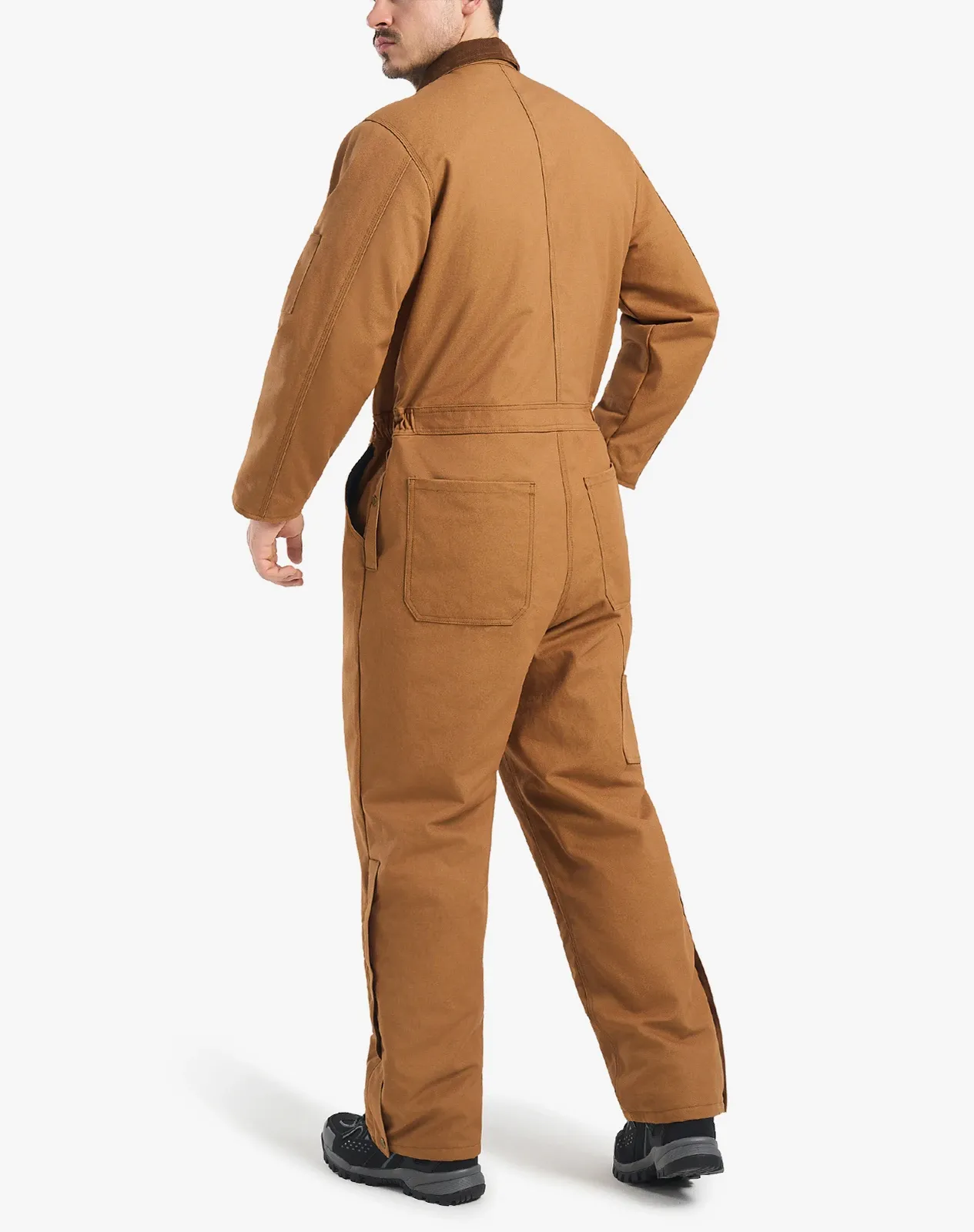 Brown Men's Insulated Fleece-Lined Work Coveralls | HISEA