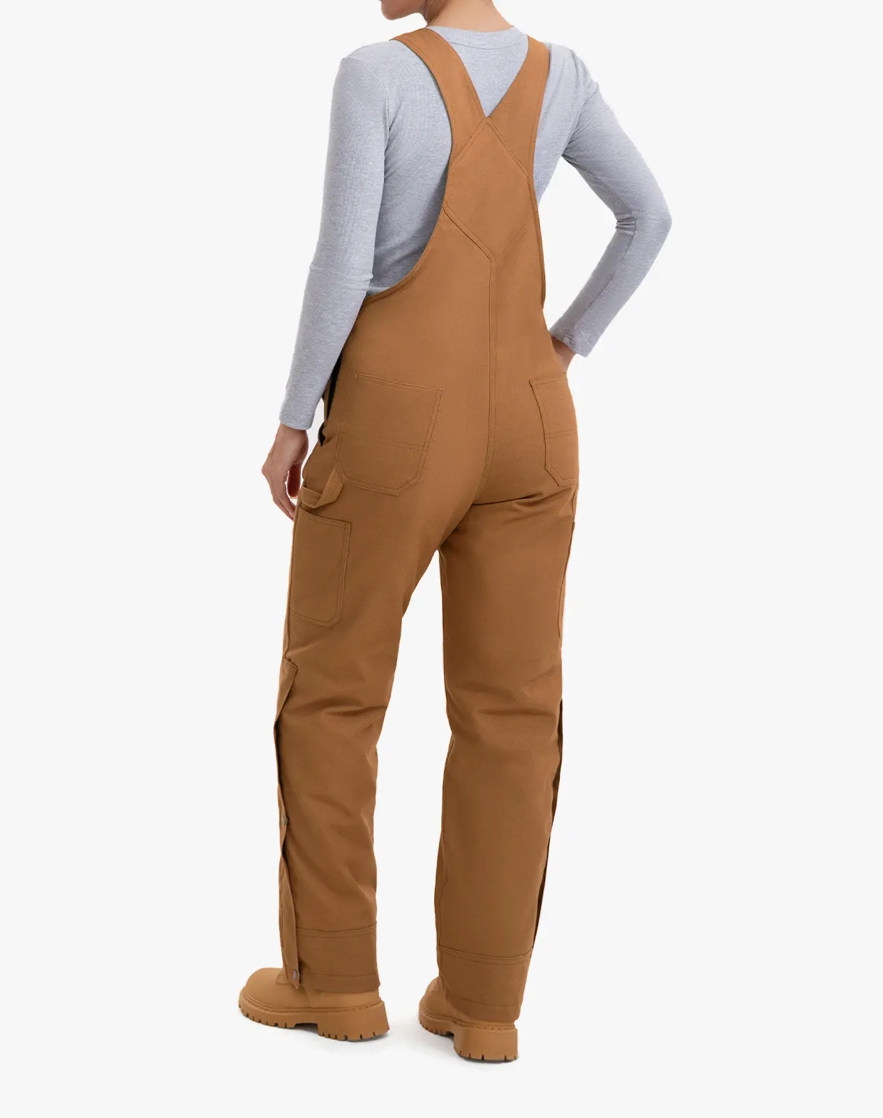 Brown Women's Insulated Bib Overalls for GZ56WCP image 2
