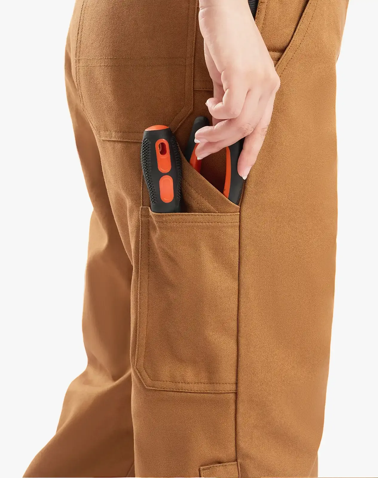 Brown Women's Insulated Bib Overalls for GZ56WCP image 4