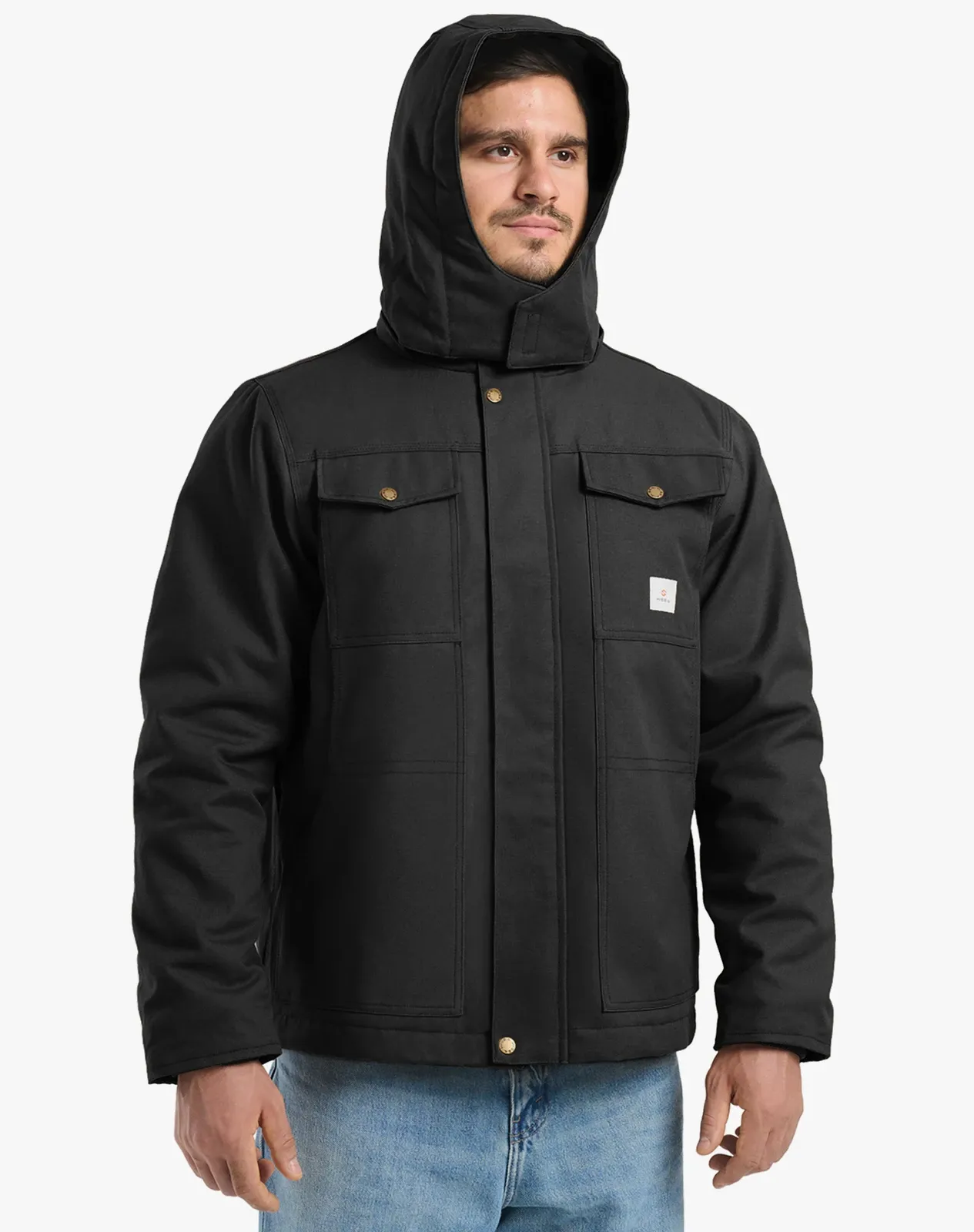 Men's Insulated Work Jacket with Detachable Hood for GZ57MCP image 3