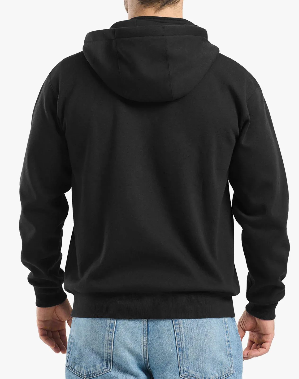 Black Men's Fleece-Lined Quarter-Zip Hoodie for GZ58MCP image 2