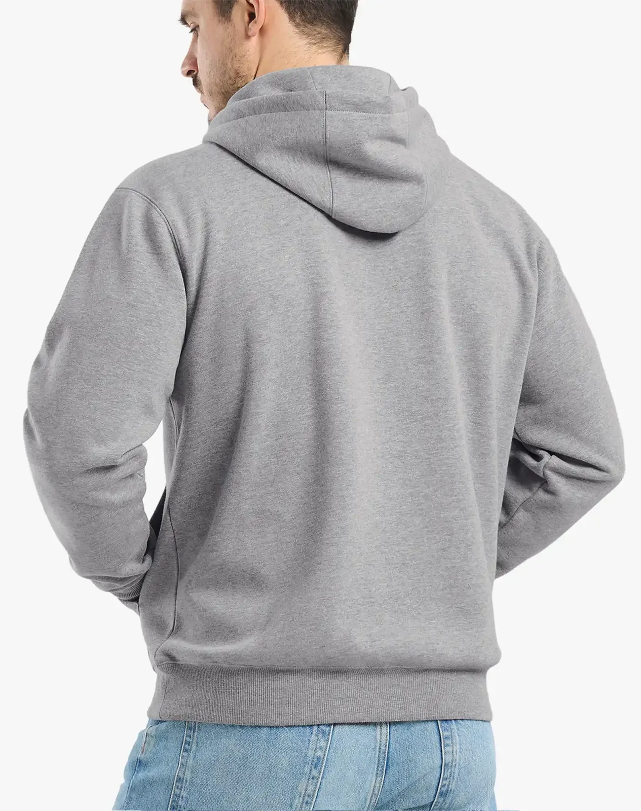 Grey Men's Fleece-Lined Quarter-Zip Hoodie for GZ58MCP image 2