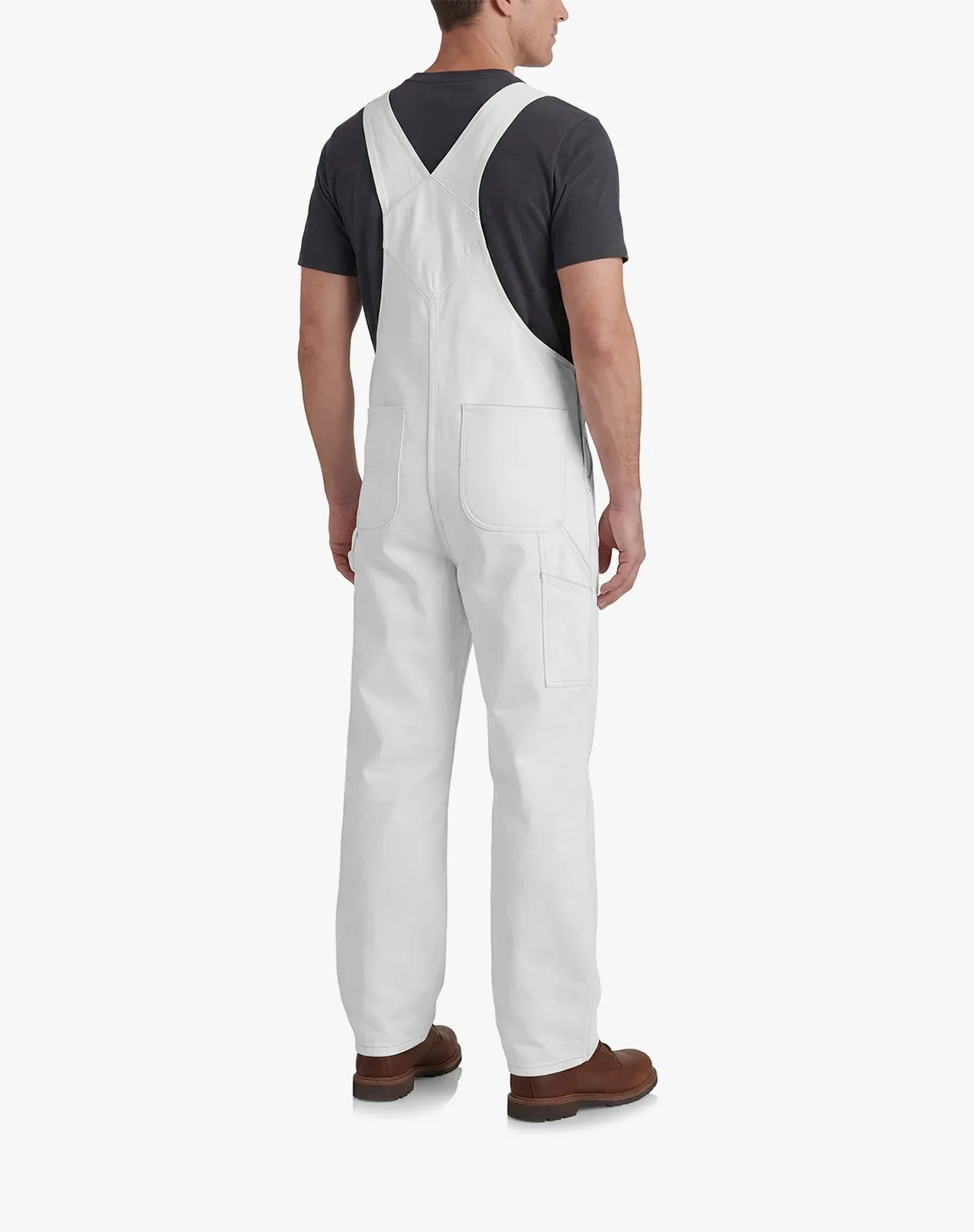White Men's Cotton Bib & Overall with Tool Pockets for GZ59MCP image 3