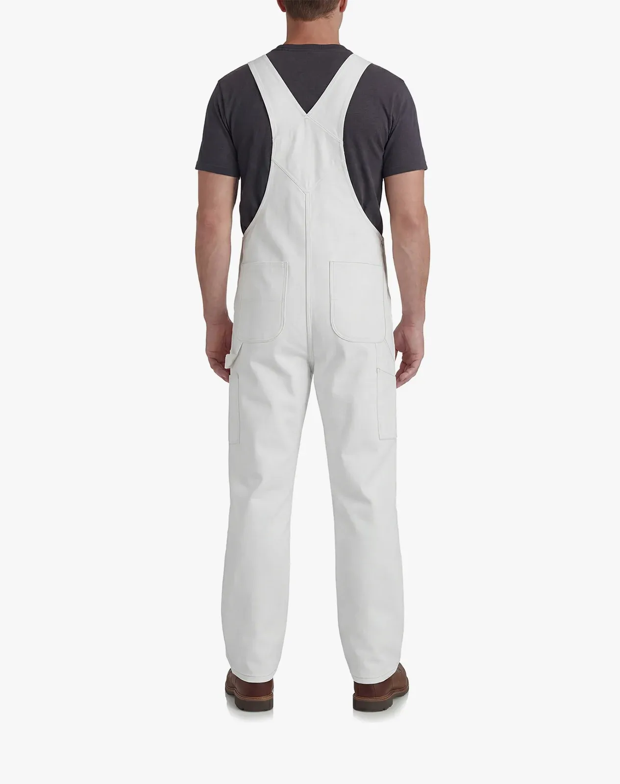 White Men's Cotton Bib & Overall with Tool Pockets for GZ59MCP image 4