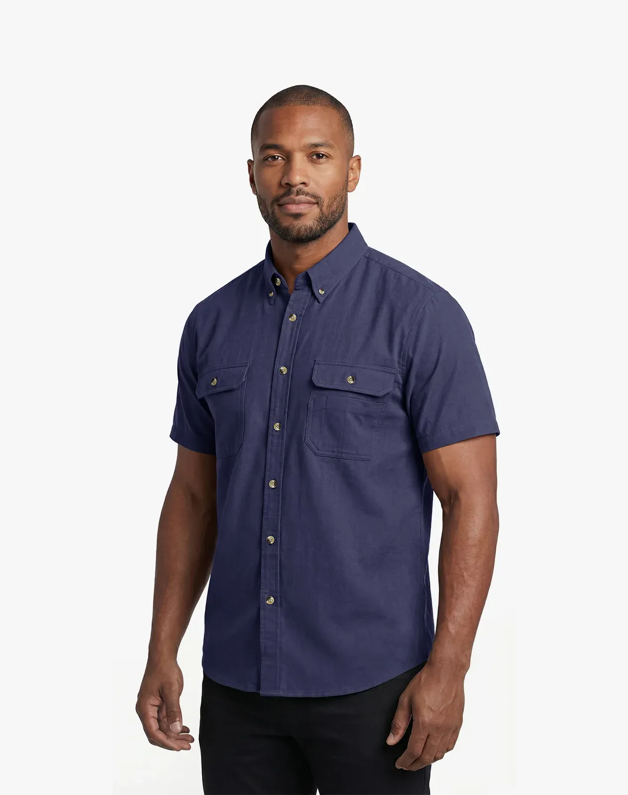 Navy Men's Lightweight Short Sleeve Work Shirt for GZ64MCP image 4