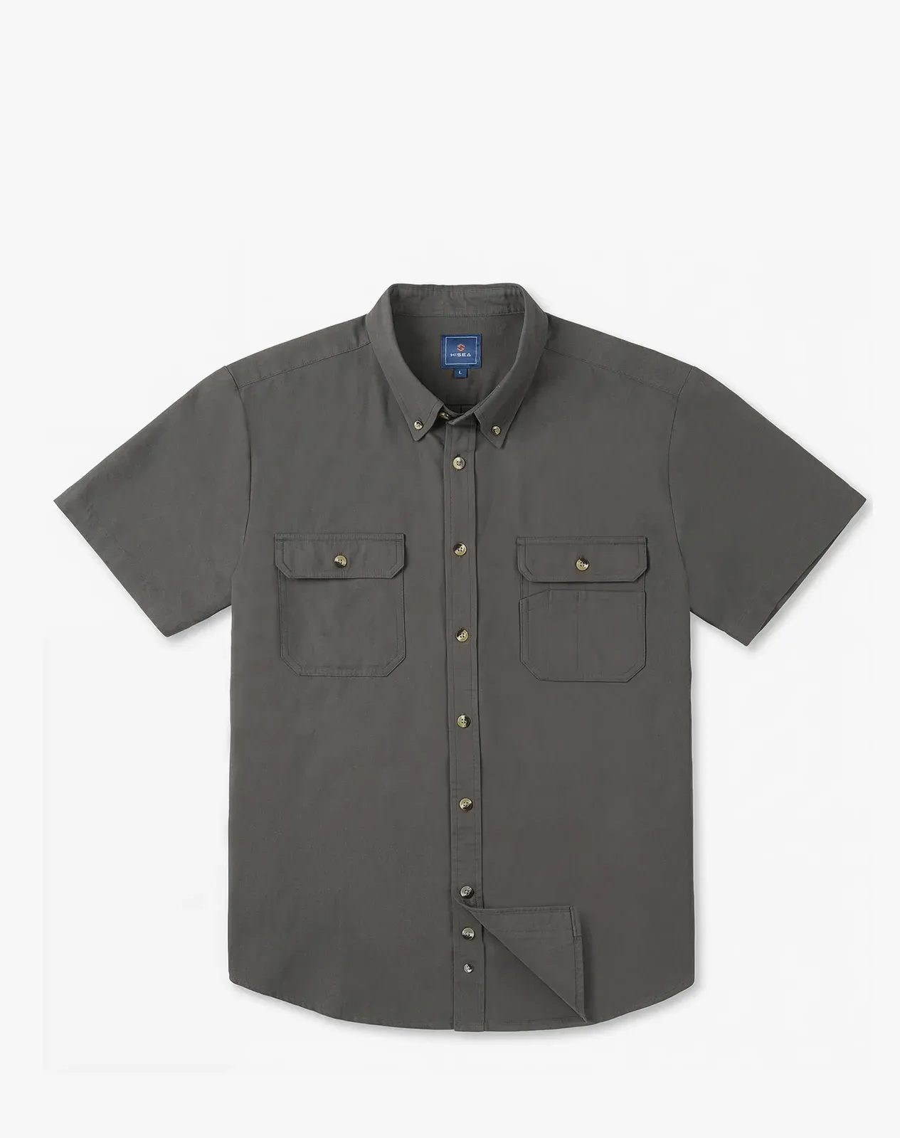 Grey Men's Lightweight Short Sleeve Work Shirt for GZ64MCP image 5