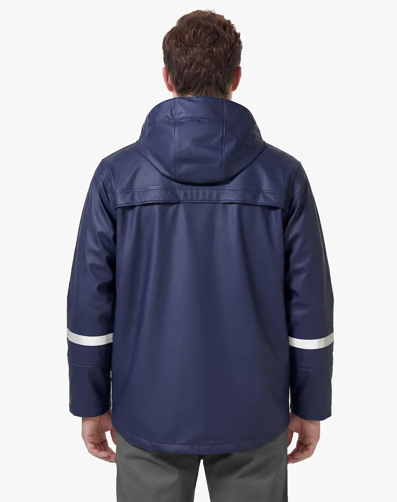 Navy Men's Heavy-Duty Waterproof Work Rain Jacket for GZ65MCP image 3