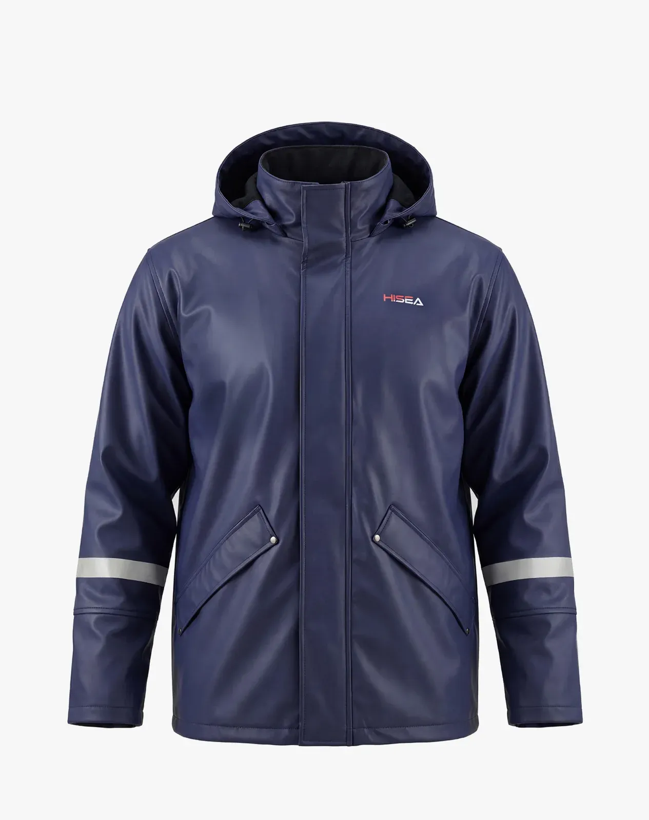 Navy Men's Heavy-Duty Waterproof Work Rain Jacket for GZ65MCP image 5