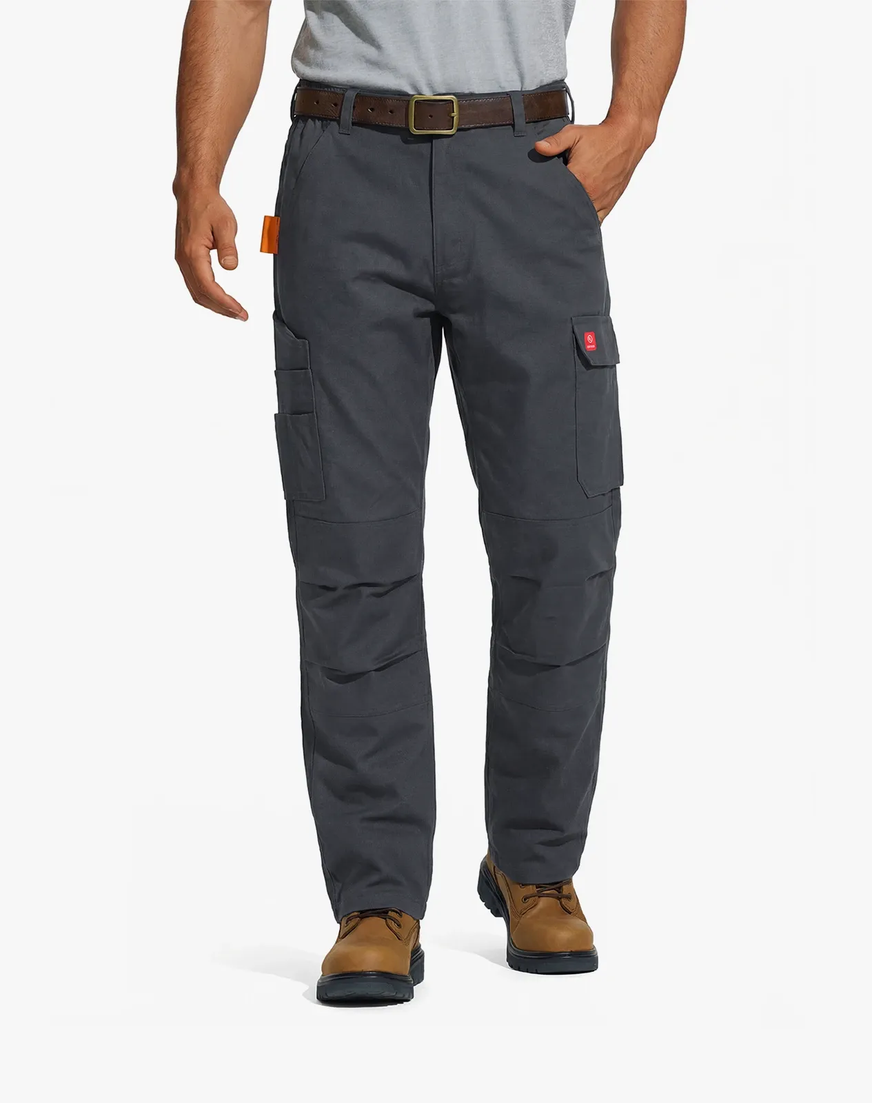 Grey Men's Flame-Resistant Cargo Work Pants | HISEA