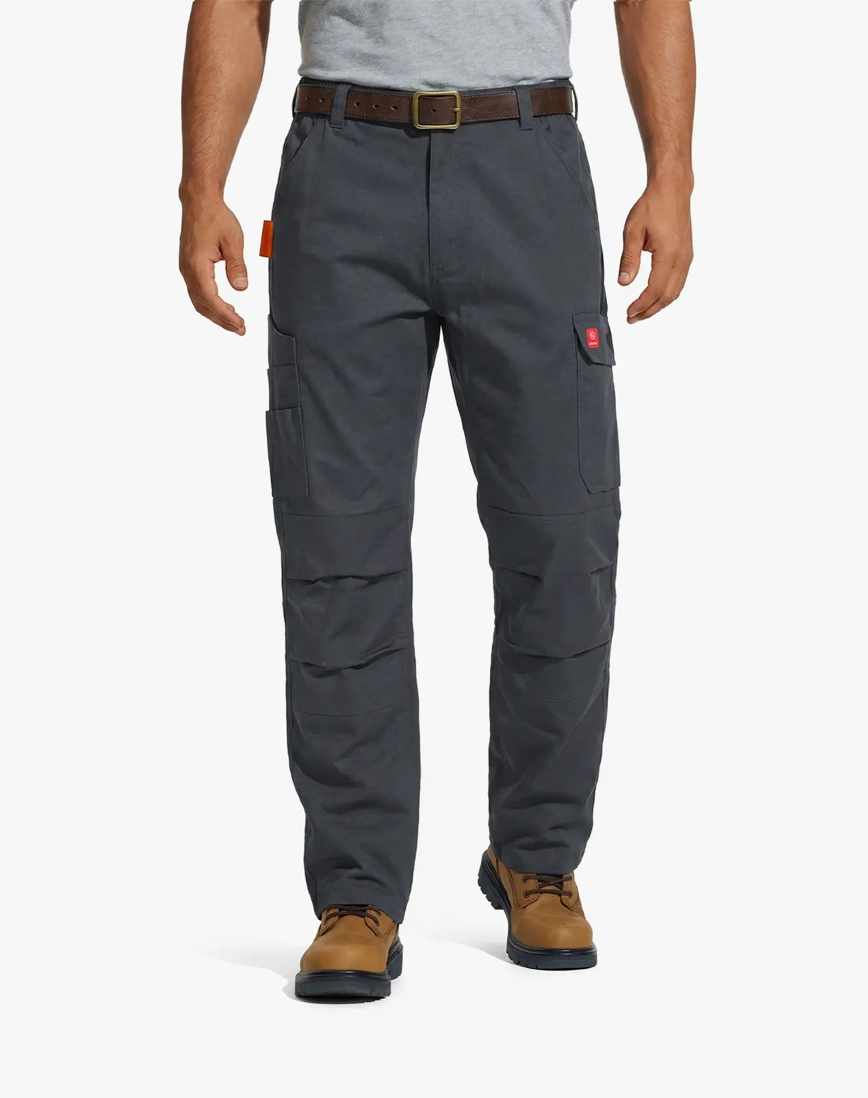 Grey Men's Flame-Resistant Cargo Work Pants for GZ68MCP image 2