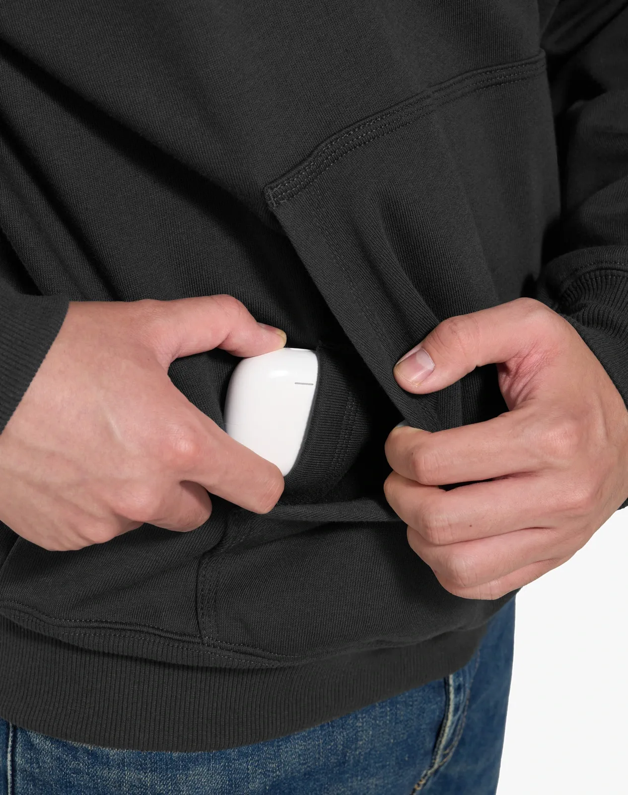 Black Men's Insulated Hooded Pullover Sweatshirt for GZ70MCP image 5