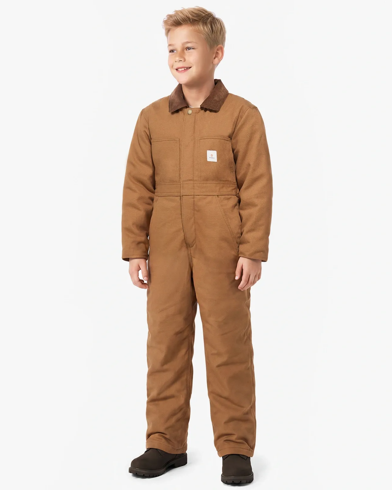Gold brown Kids' Insulated Canvas Coveralls for GZ73KCP image 3