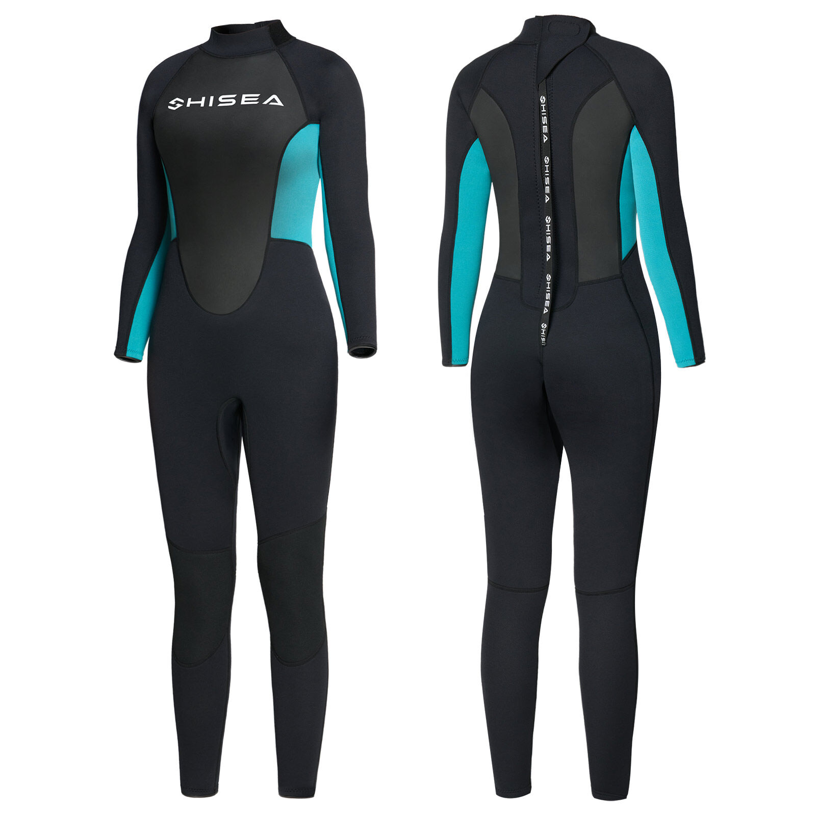 Turquoise HISEA Women’s Full Body Neoprene Wetsuit 3/2mm for QSY02W image 3