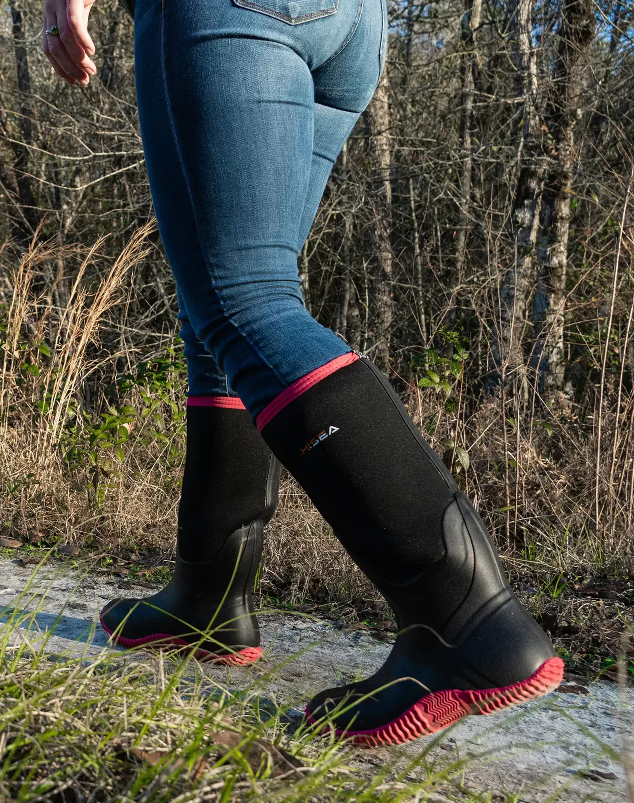 Pink AquaX Women's Rubber Rain Boots for XSX03WCP image 6
