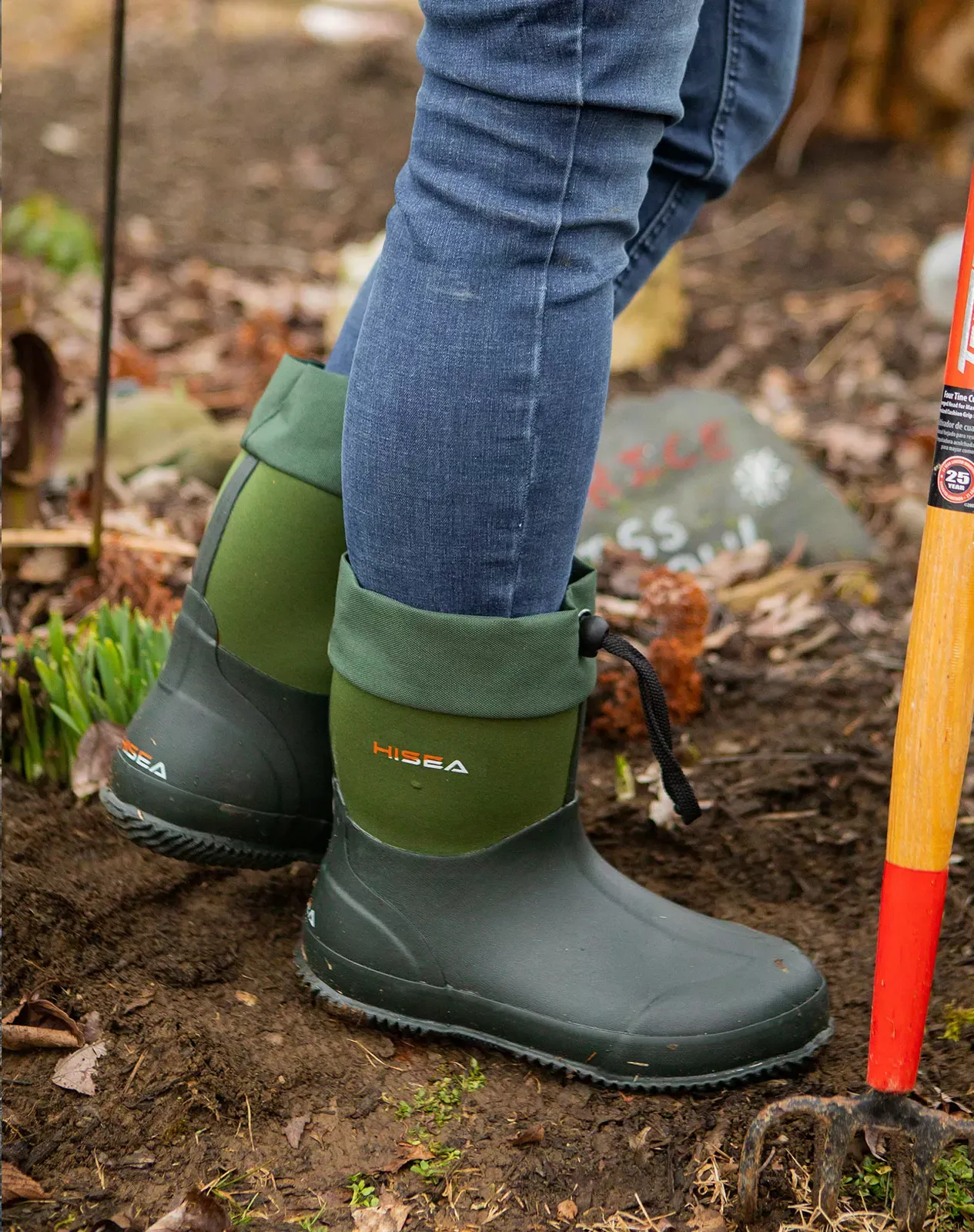 Green Men's Mid-Calf Rubber Garden Boots for XSX06WCP image 6