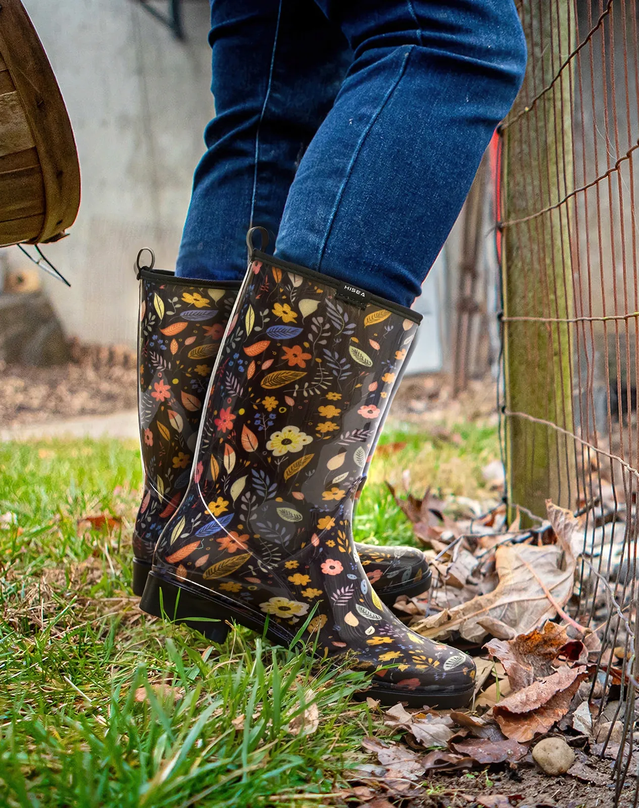 Printed 2 Women's Waterproof Mid-Calf Rain Boots for XSX09WCP image 6