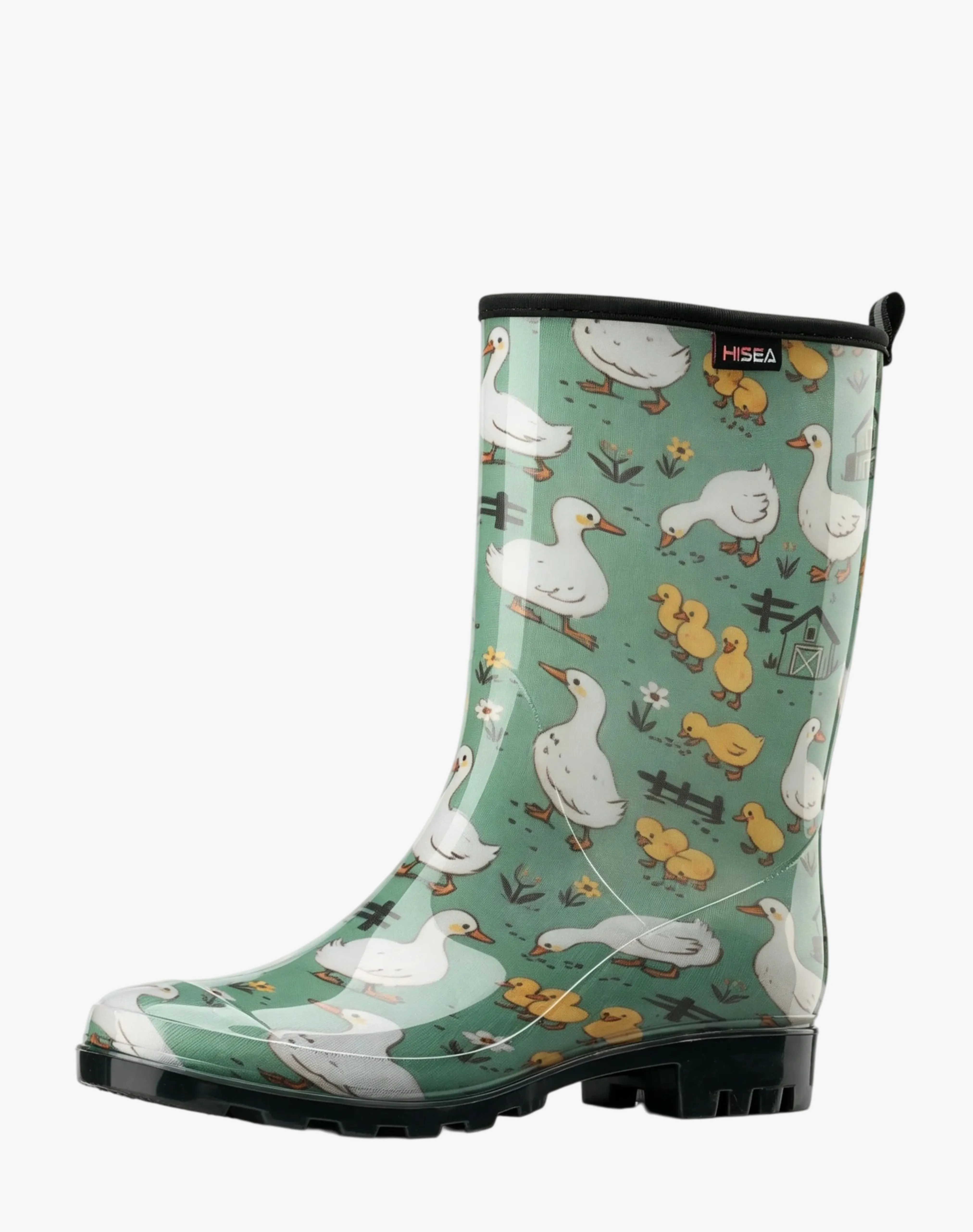 Green Women's Waterproof Mid-Calf Rain Boots for XSX09WCP image 2