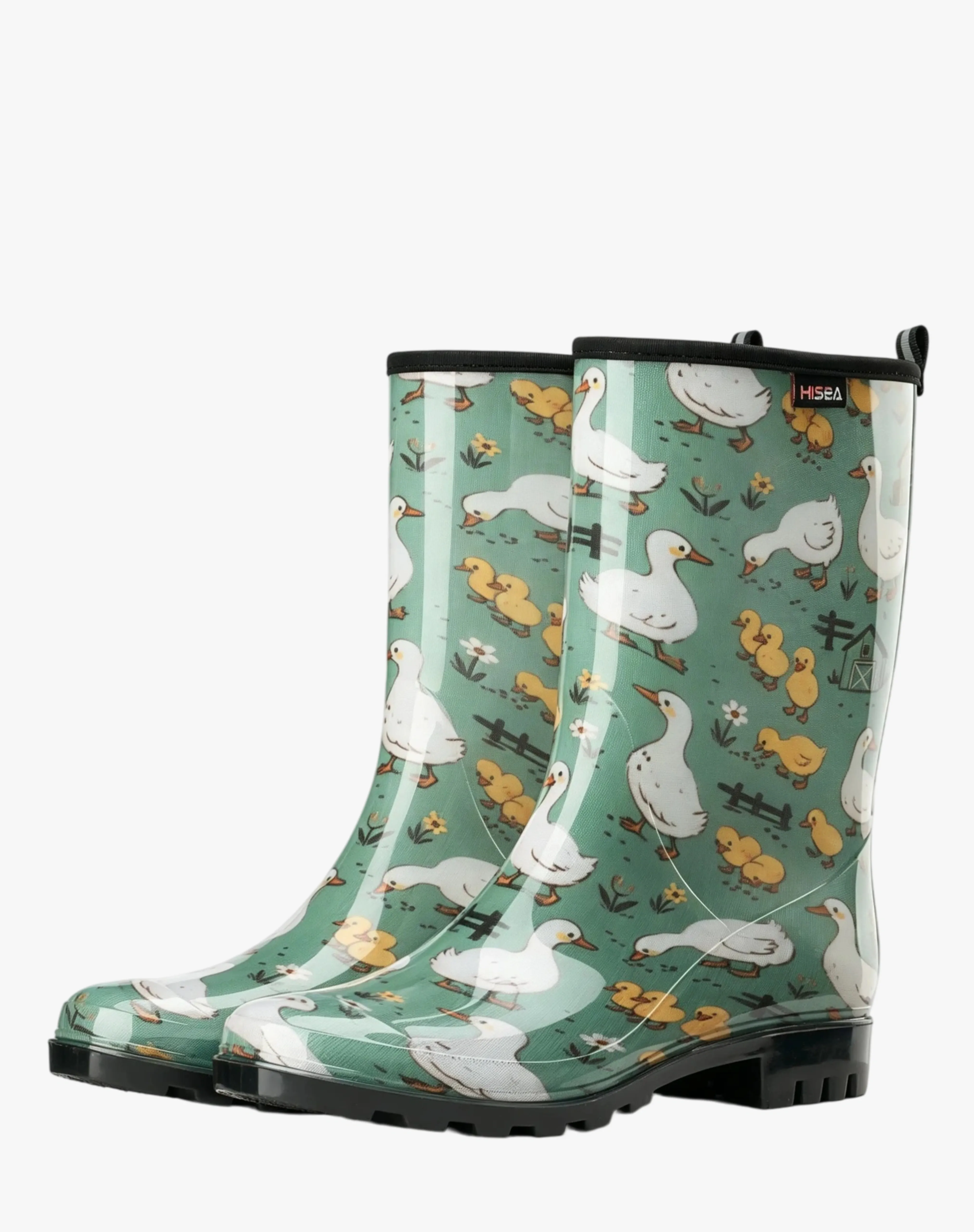 Green Women's Waterproof Mid-Calf Rain Boots for XSX09WCP image 5