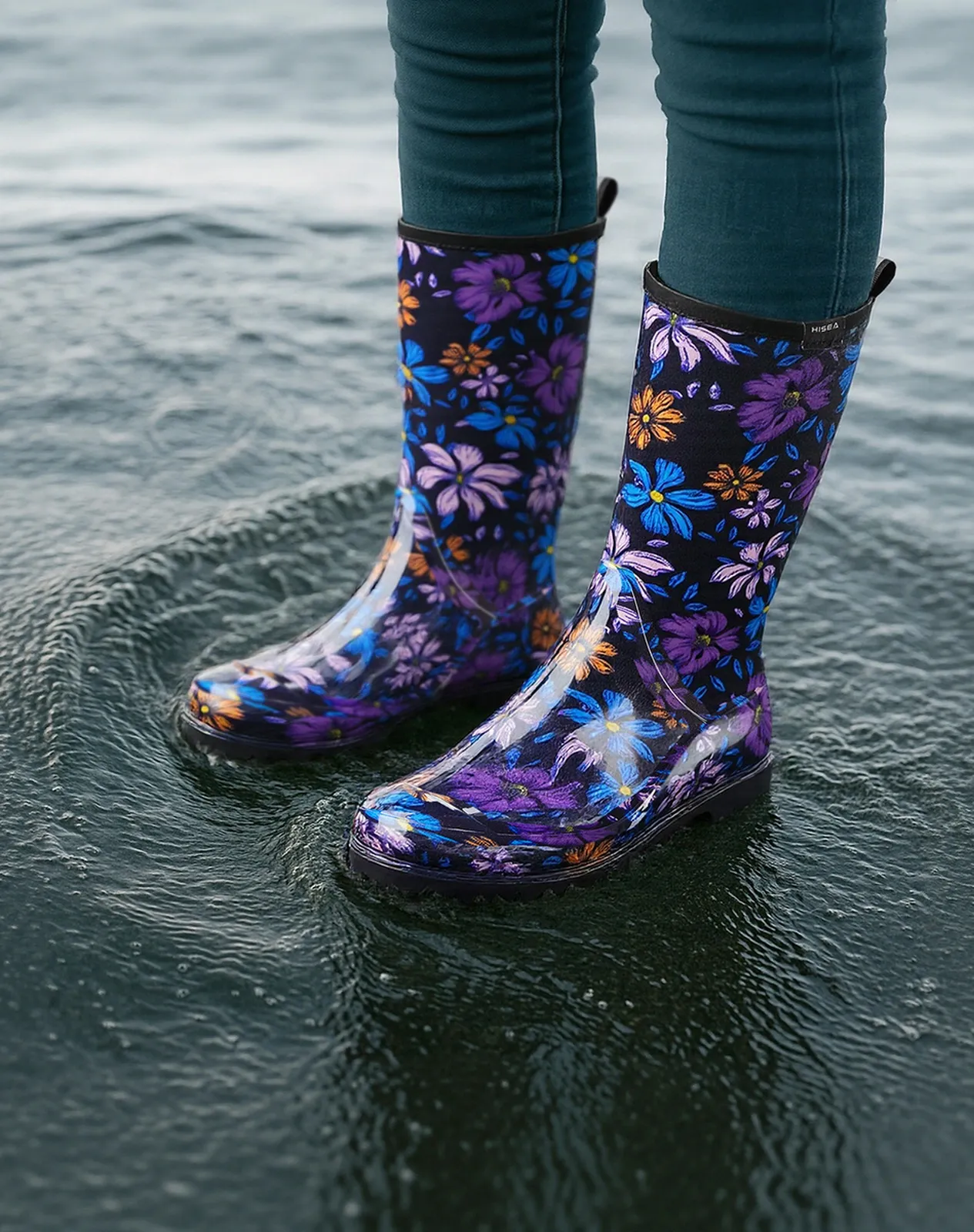 Purple Women's Waterproof Mid-Calf Rain Boots for XSX09WCP image 6
