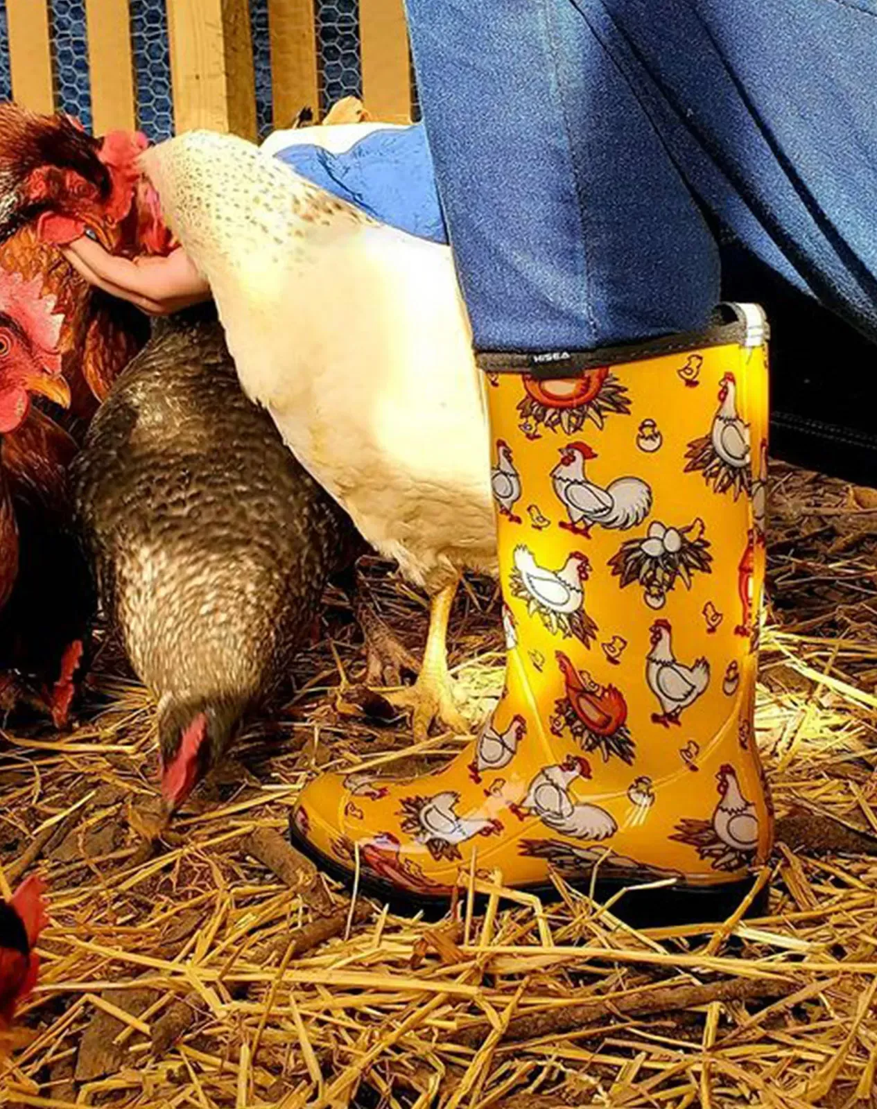 Yellow Women's Waterproof Mid-Calf Rain Boots for XSX09WCP image 6