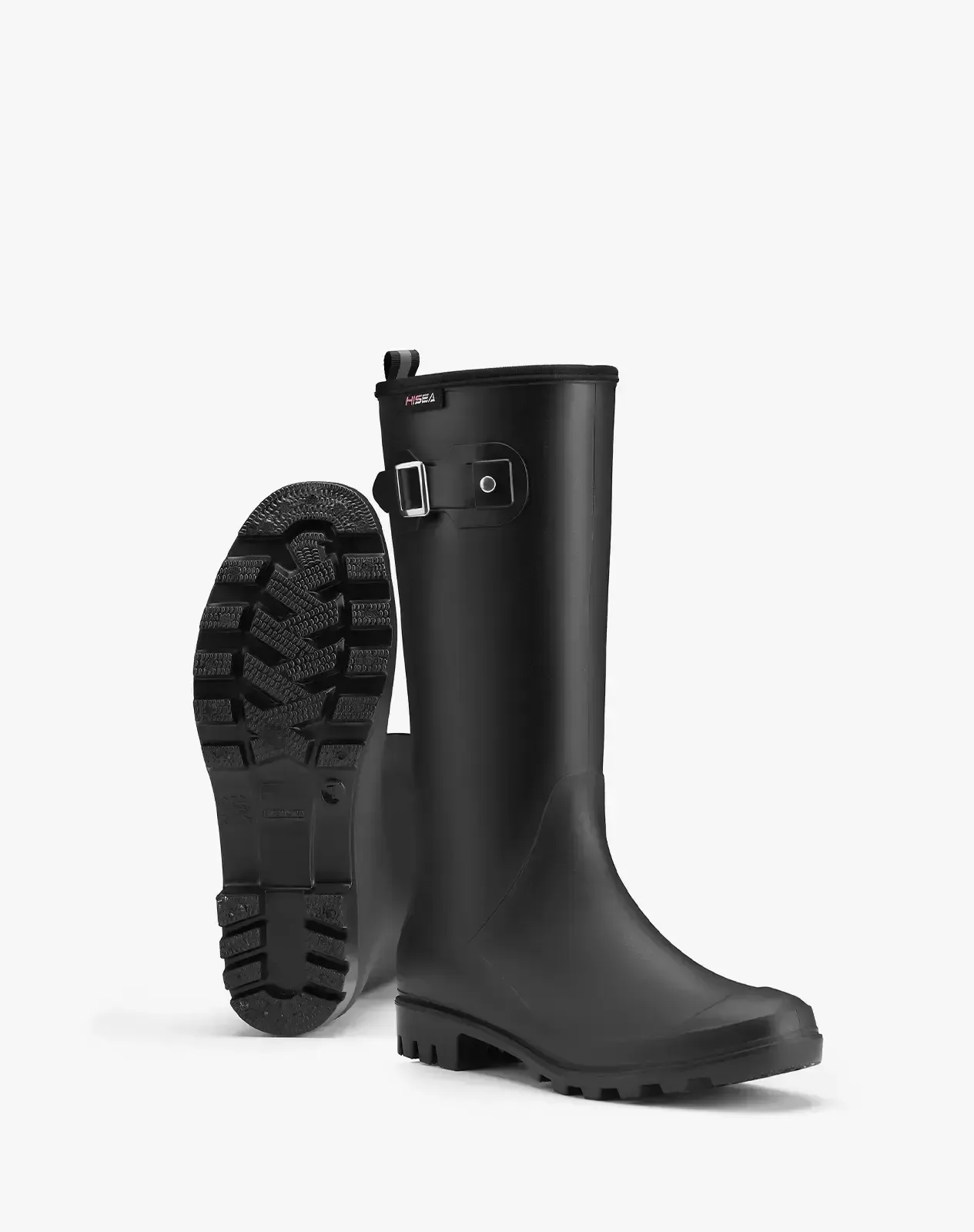Women's Tall Rubber Rain Boots with Adjustable Buckle for XSX102WCP image 5